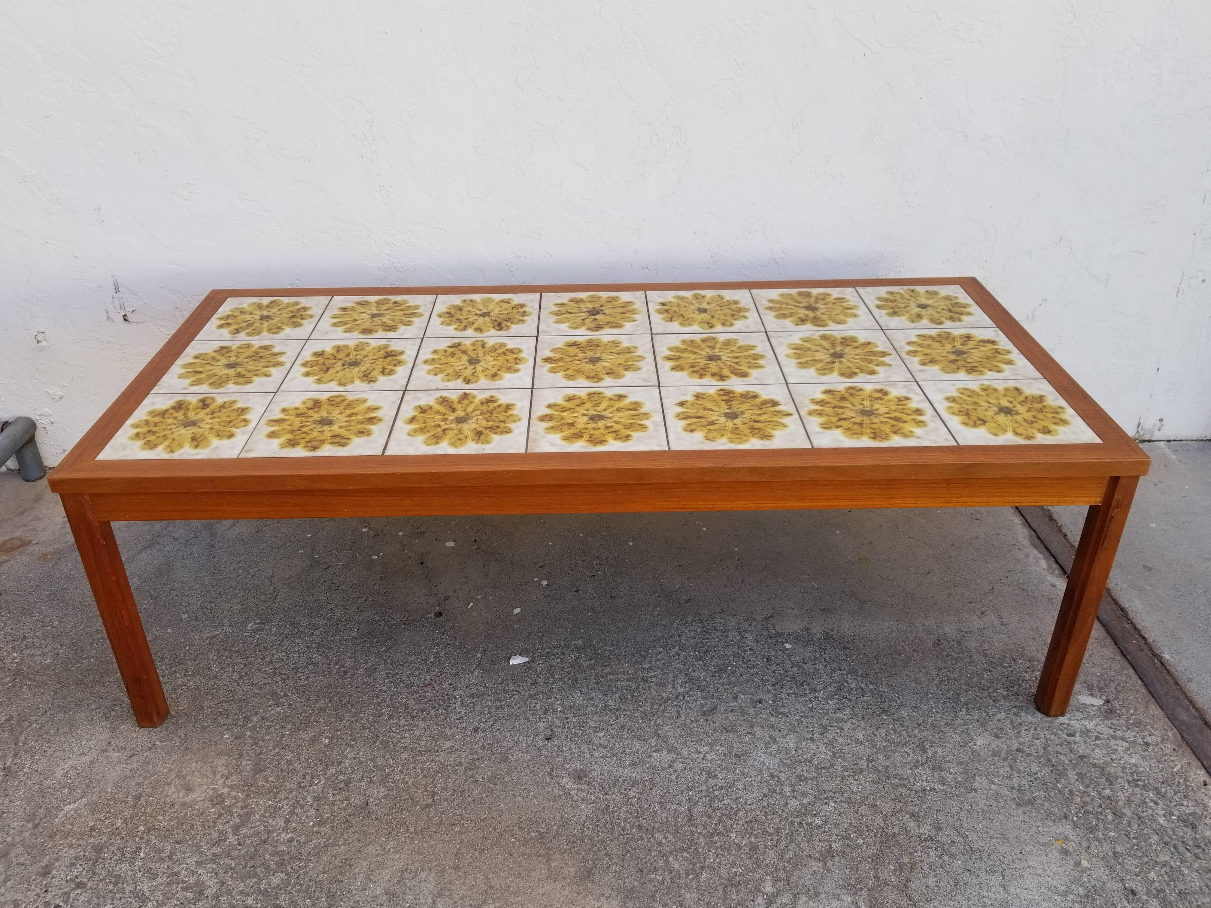 Teak and Tile Coffee Table 3