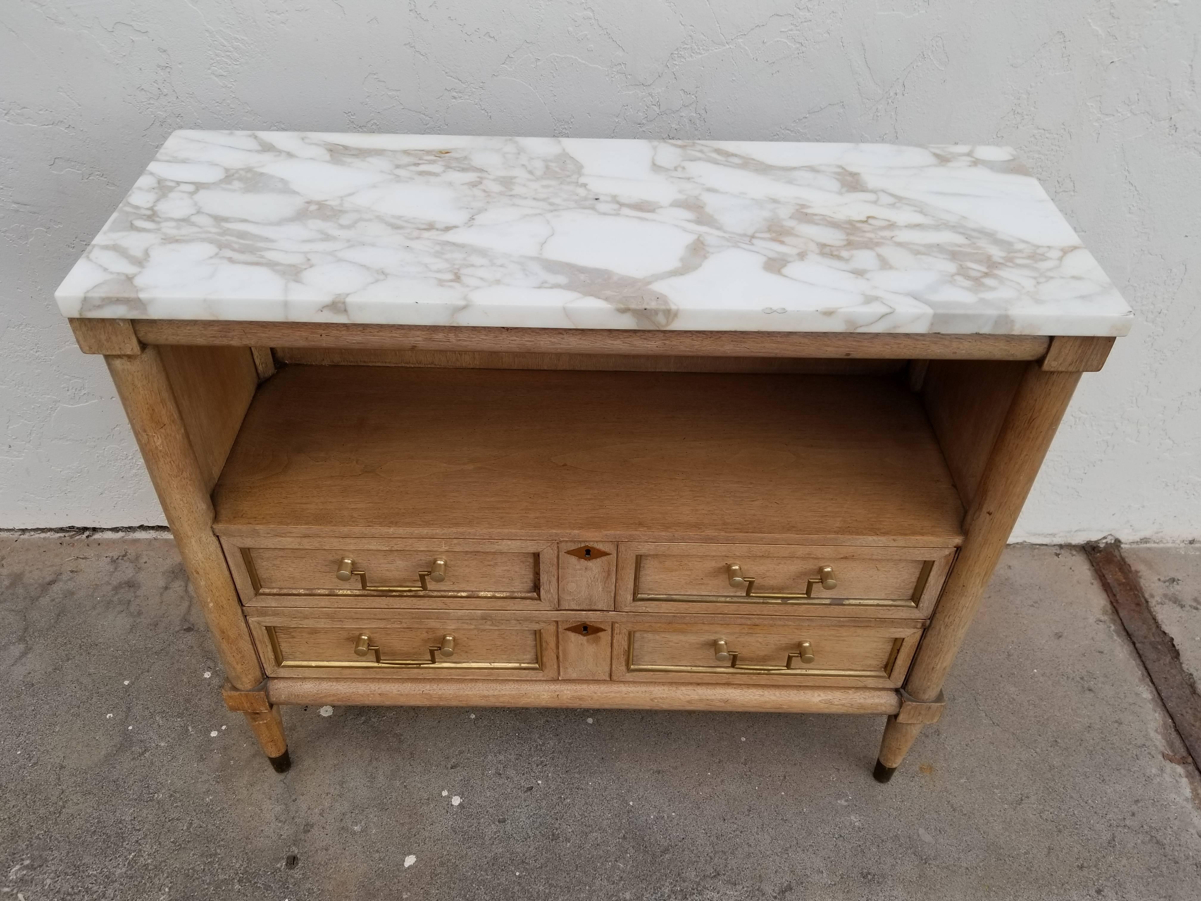 Hollywood Regency Marble-Top Console Table