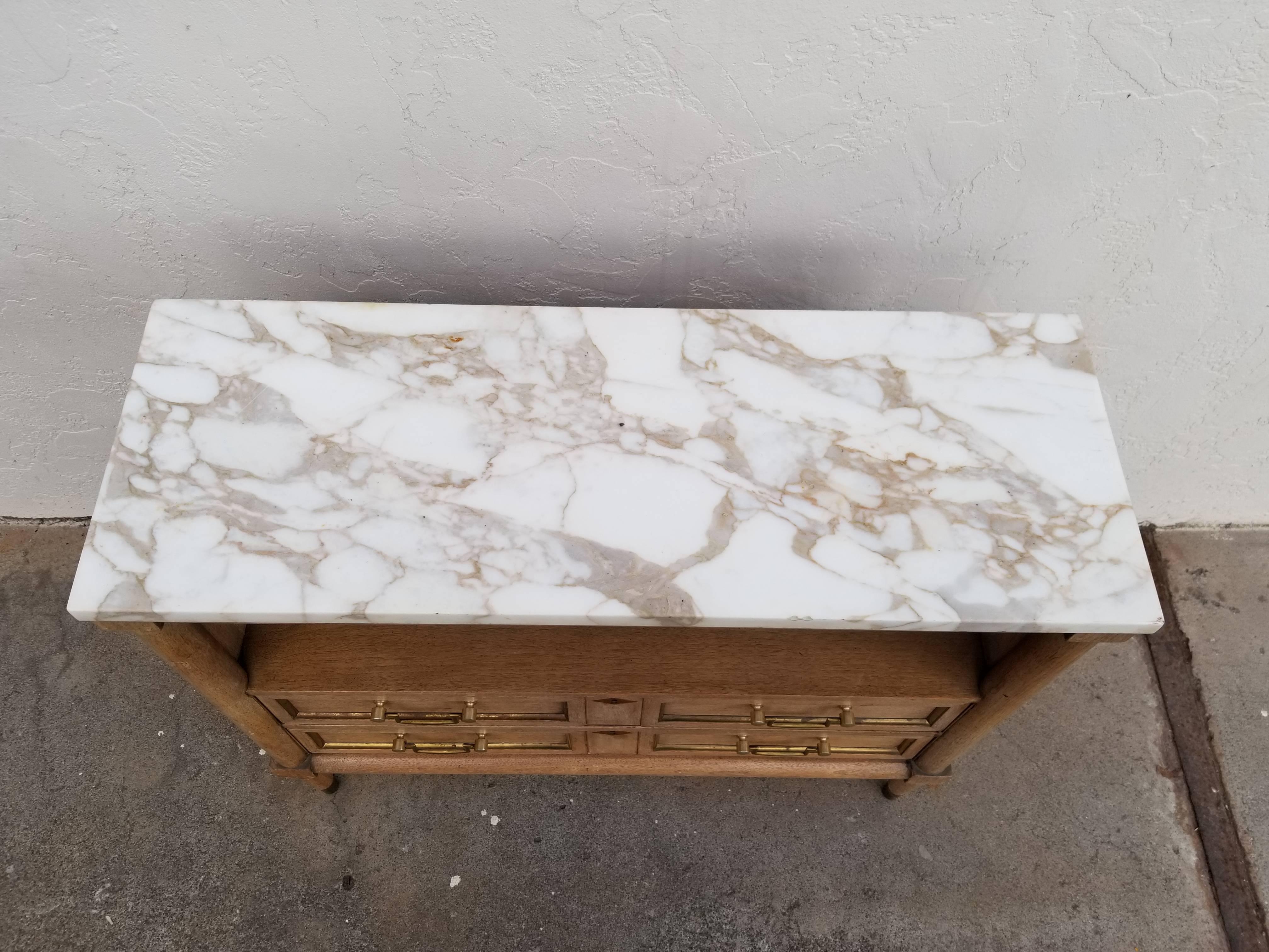 Mid-20th Century Marble-Top Console Table