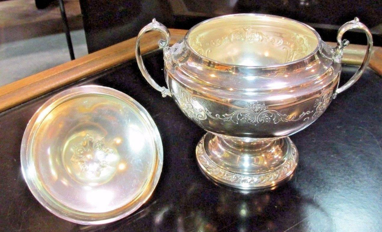 Mid-20th Century 1930s Sterling Silver Three-Piece Tea Service by Towle Silversmiths