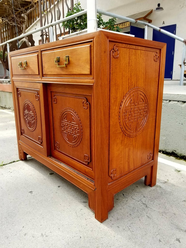 Asian Carved Hardwood Server by George Zee at 1stDibs