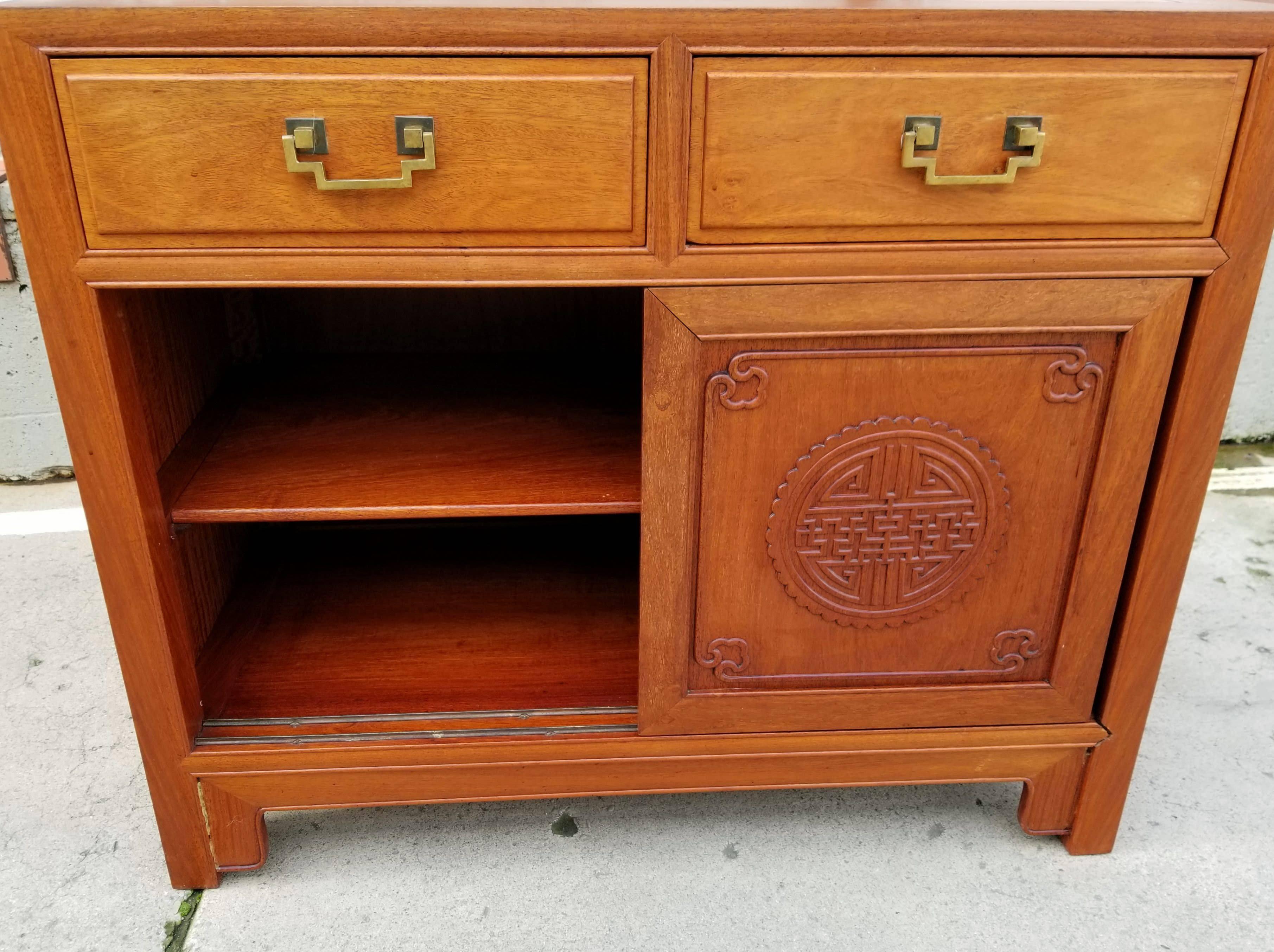 Asian Carved Hardwood Server by George Zee 1