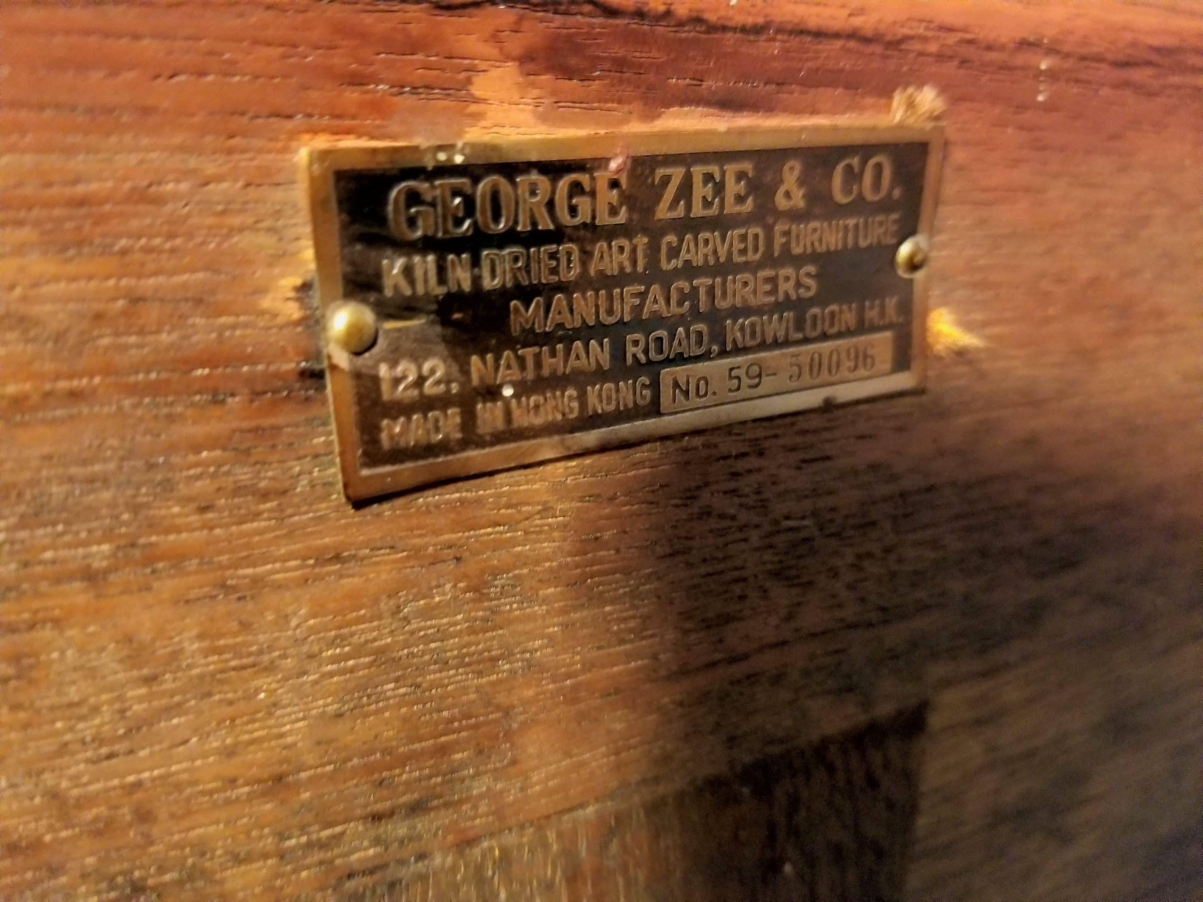 Hardwood Profusely Carved Asian Fitted Cabinet by George Zee