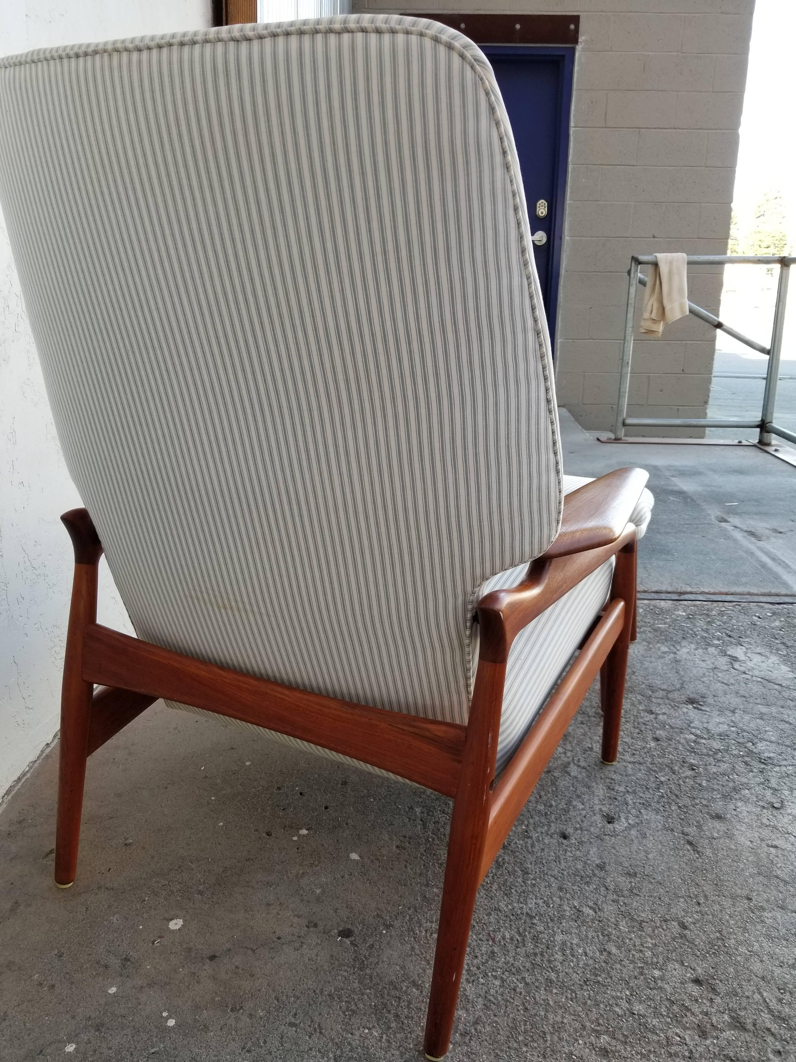 Mid-20th Century Danish Modern Teak Lounge Chair & Foot Stool