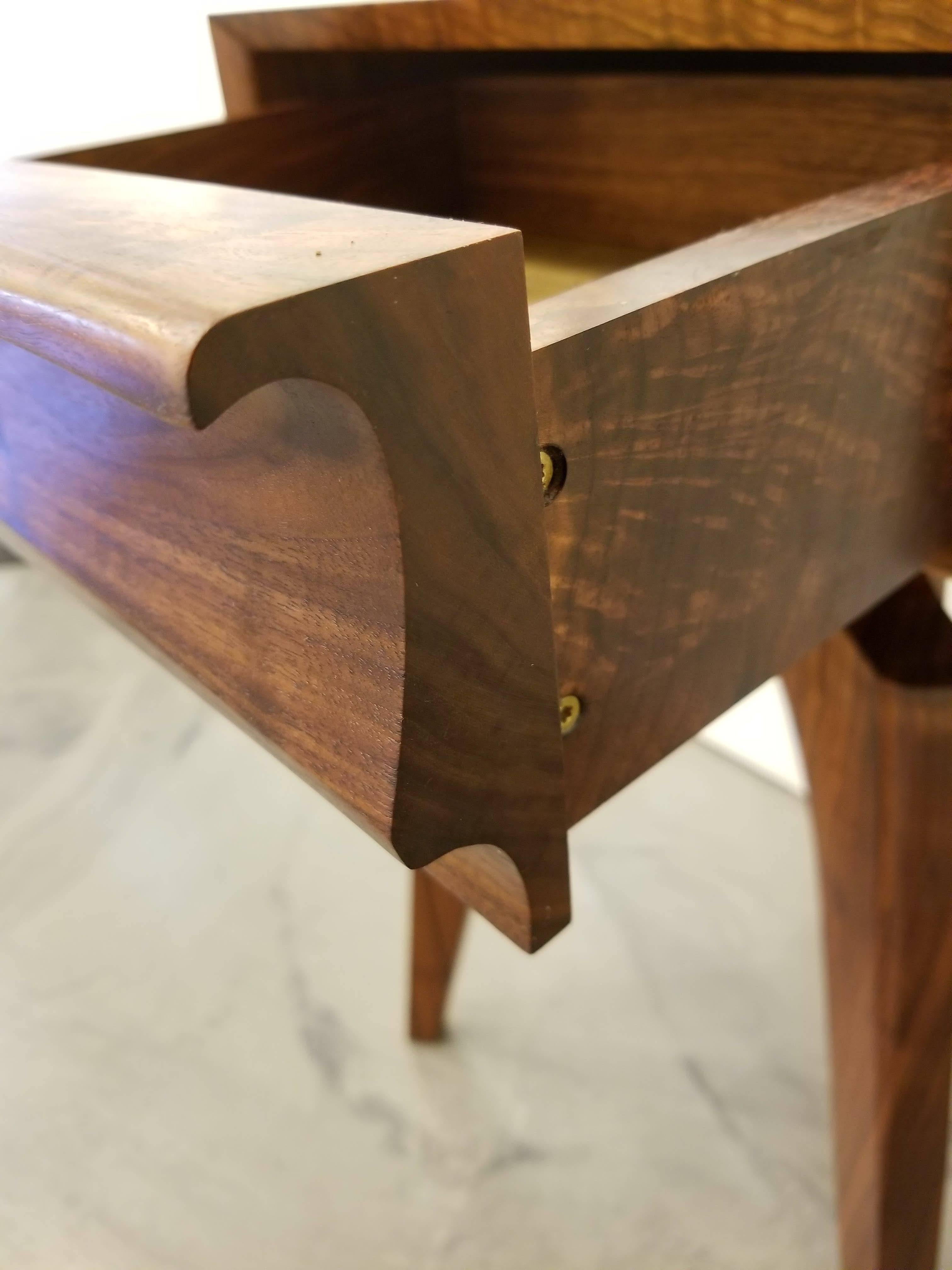 Contemporary California Artisan Figured Walnut End Table