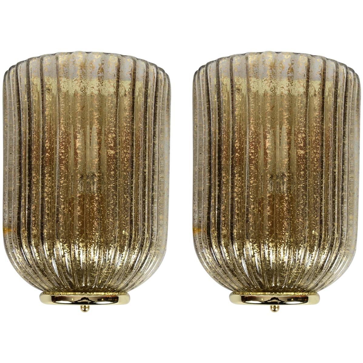 Pair of Murano Glass Sconces in the Style of Séguso