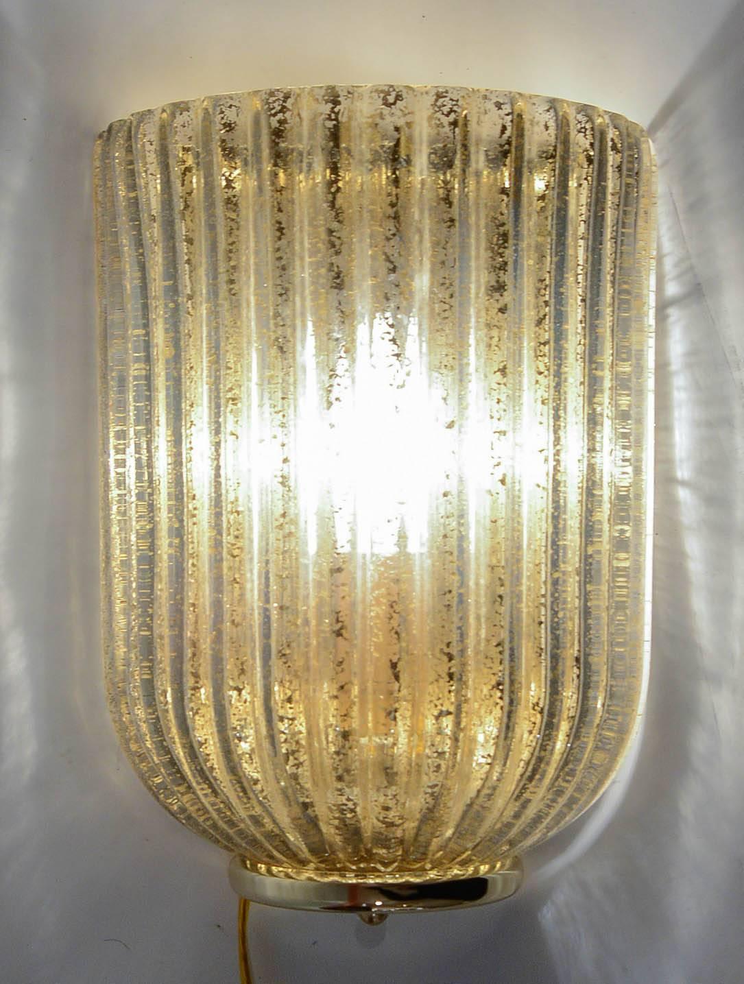 Pair of Murano Glass Sconces in the Style of Séguso 1