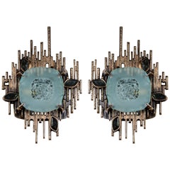 Pair of Sculptural Sconces Designed by Régis Royant