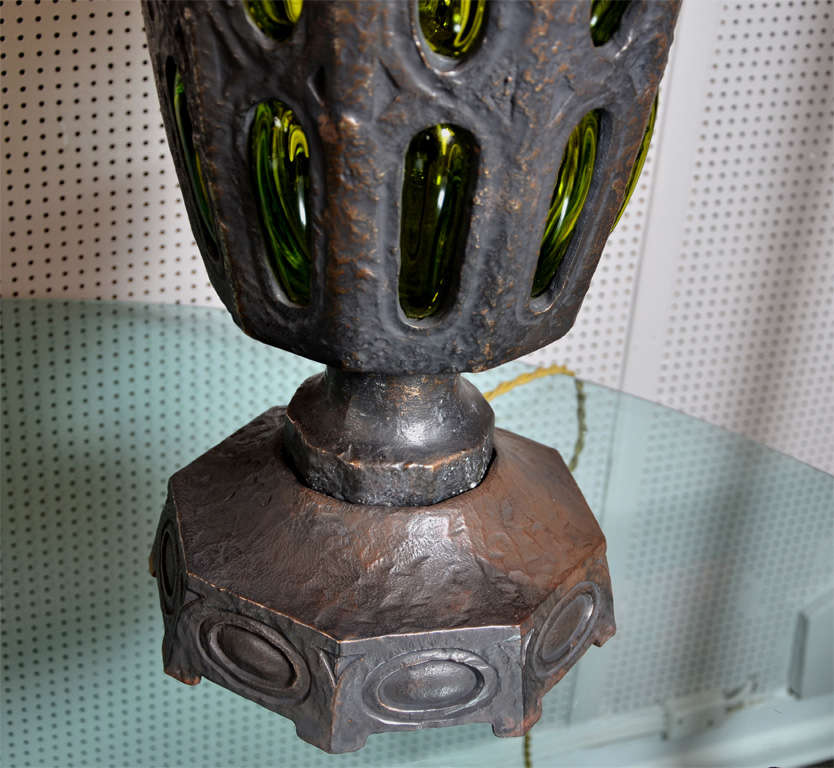 Awesome Pair of Solid Bronze Lamps Attributed to Robert Phandeve In Excellent Condition For Sale In Bois-Colombes, FR