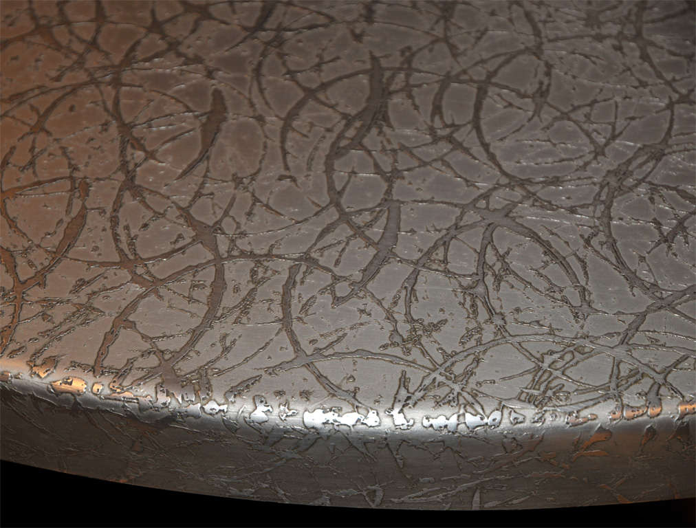 1970s Etched Steel Coffee Table In Excellent Condition In Bois-Colombes, FR