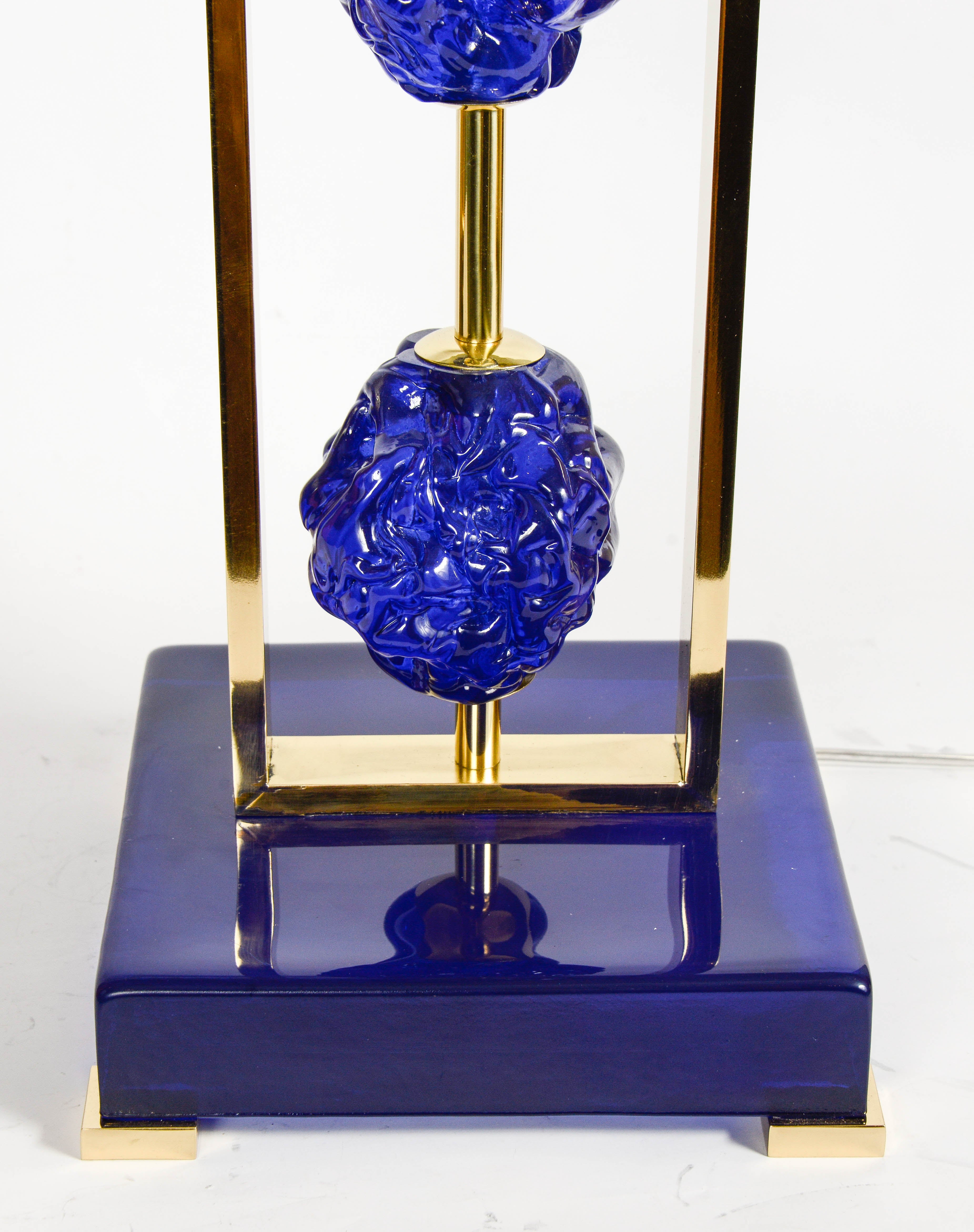 Pair of Murano glass table lamps designed by Régis Royant gallery.
Limited edition of Six pieces.
