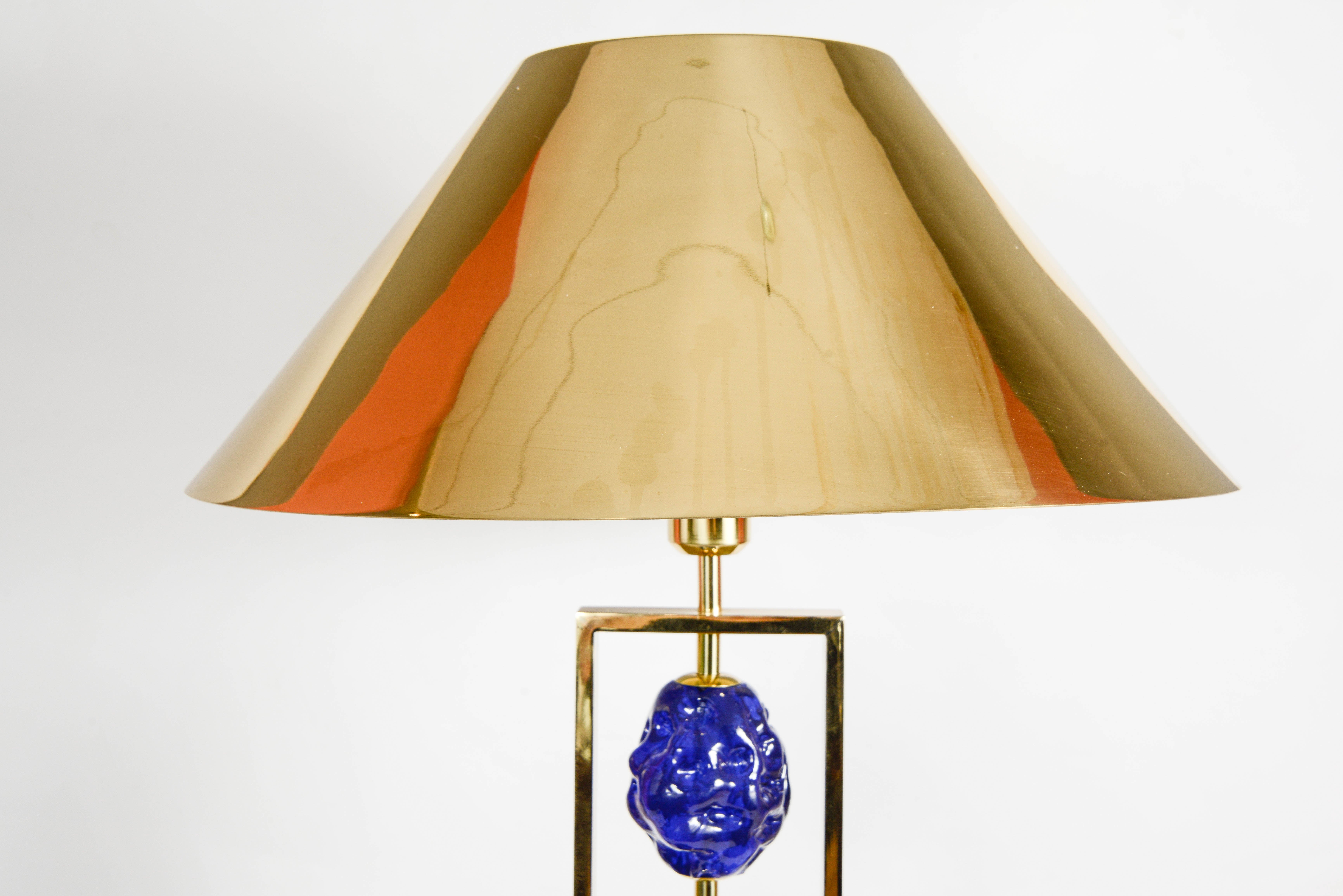 Contemporary Pair of Murano Glass Lamps Designed for Régis Royant