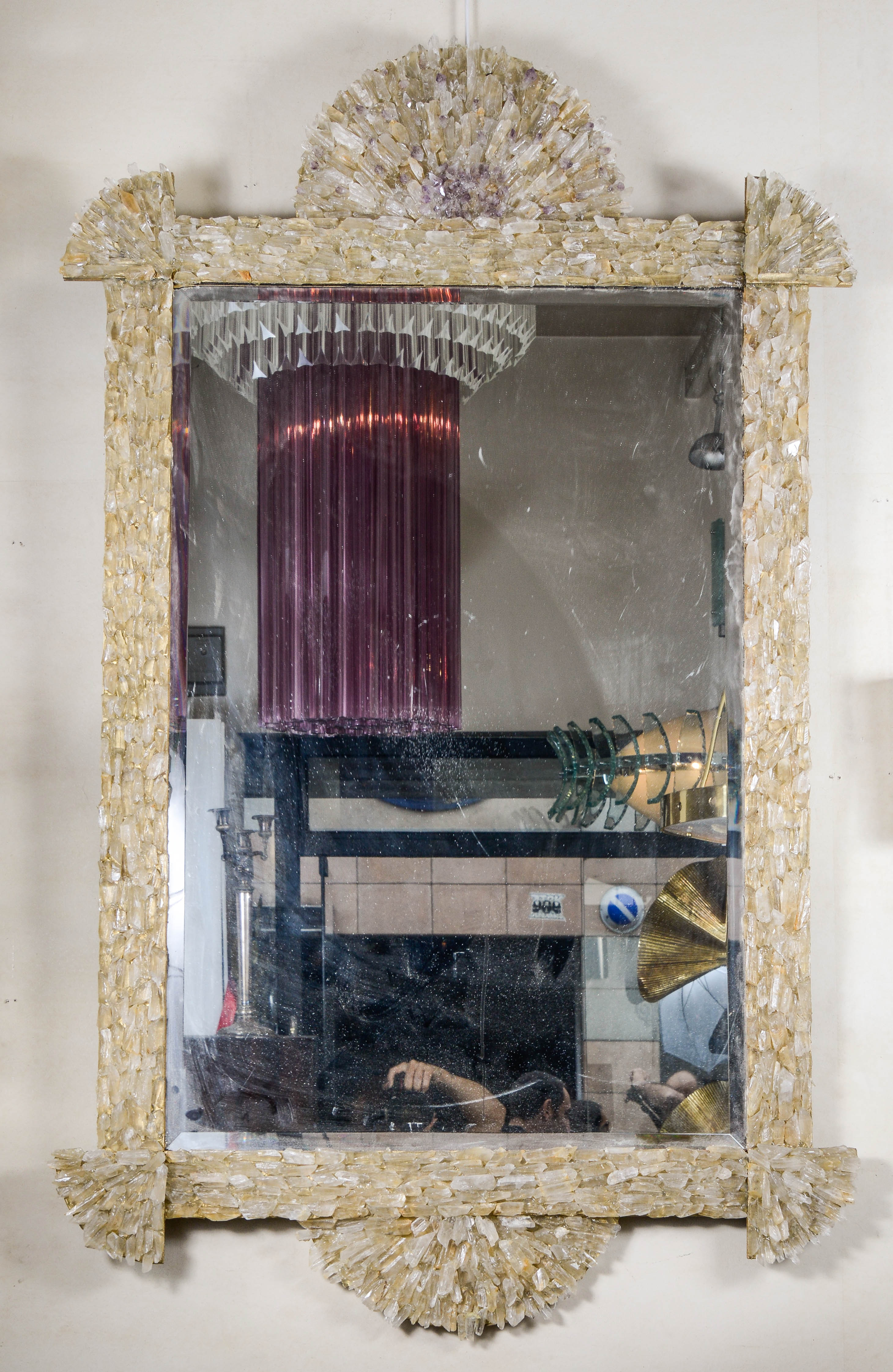 One-of-a-Kind Rock Crystal Mirror by Enzo Missoni