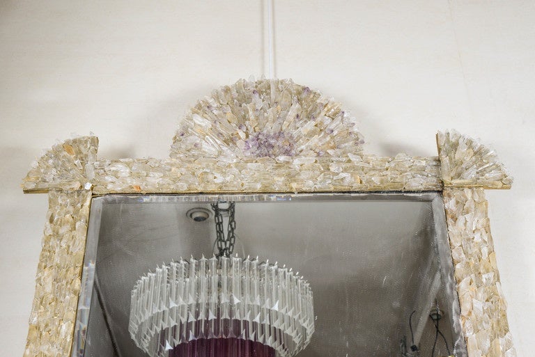 Belgian One-of-a-Kind Rock Crystal Mirror by Enzo Missoni