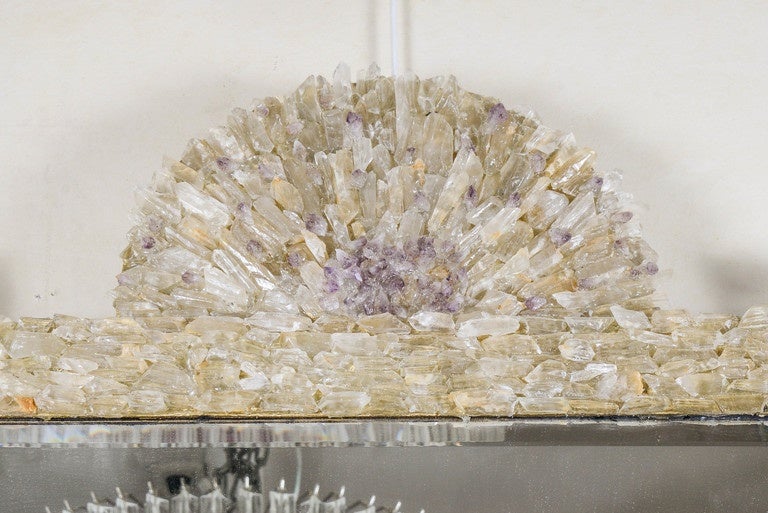 One-of-a-Kind Rock Crystal Mirror by Enzo Missoni In Excellent Condition In Bois-Colombes, FR