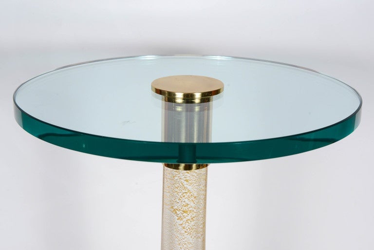 Mid-20th Century Pair of Murano Glass Side Tables by Cenedese