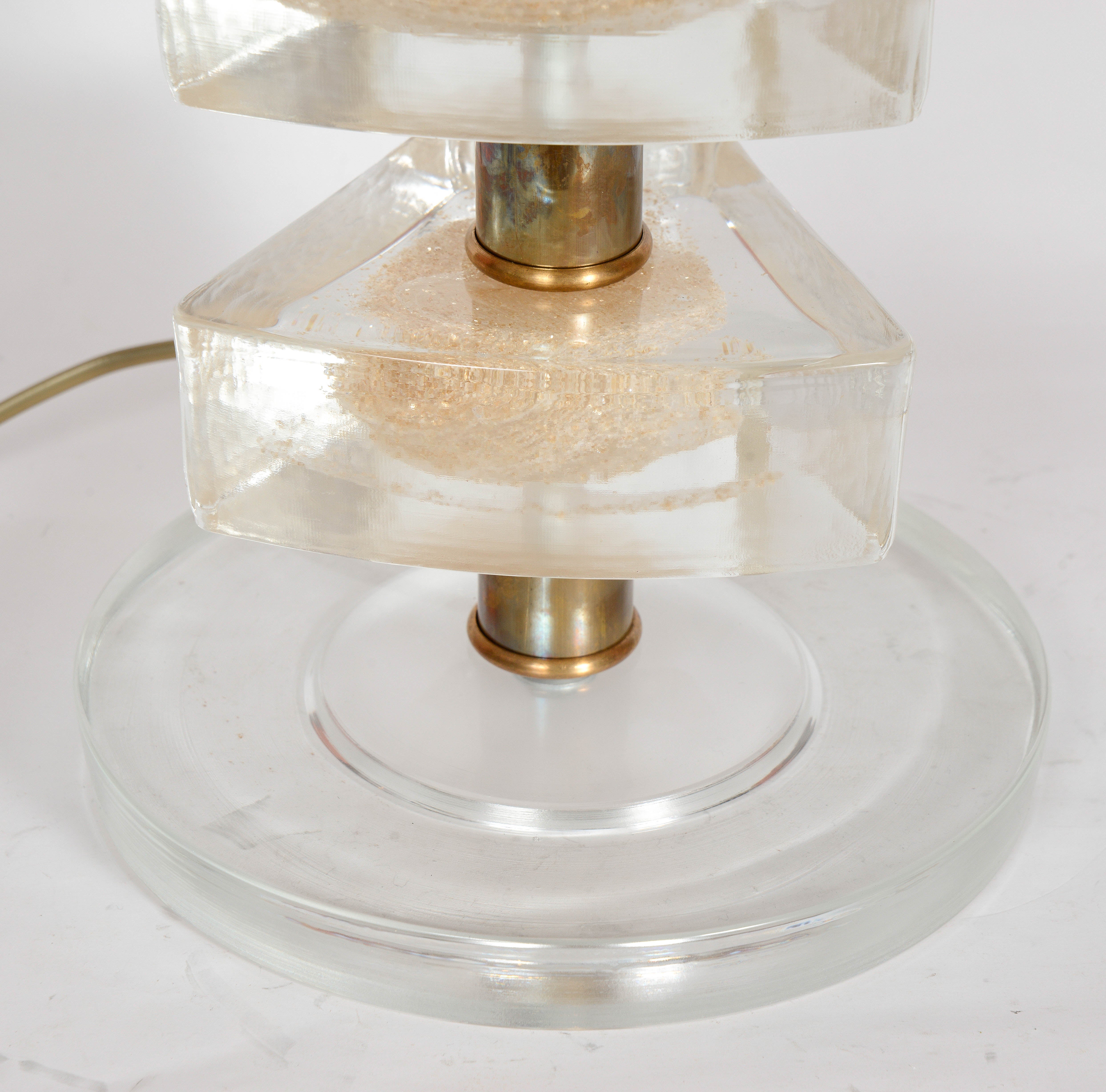 Late 20th Century Pair of Murano Glass Lamps
