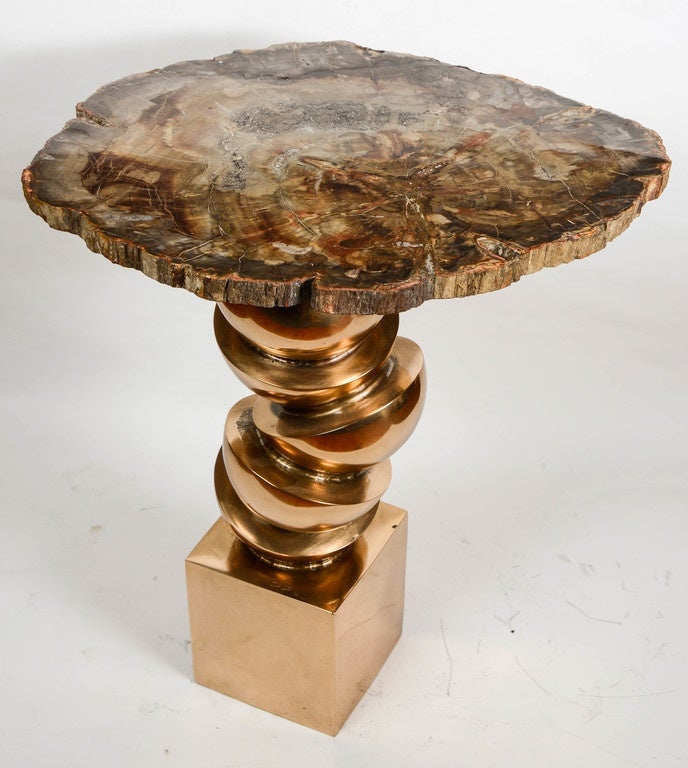 Late 20th Century Pair of Bronze Side Tables by Robert Phandeve