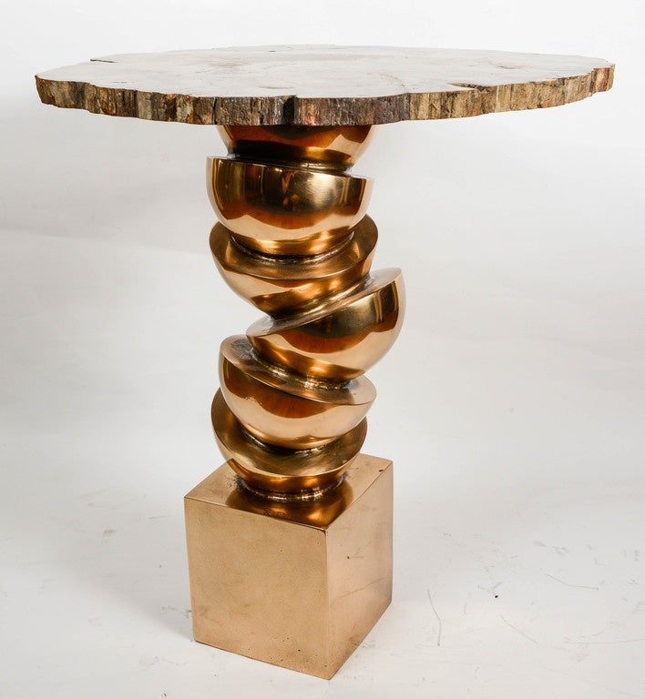 Pair of Bronze Side Tables by Robert Phandeve 1