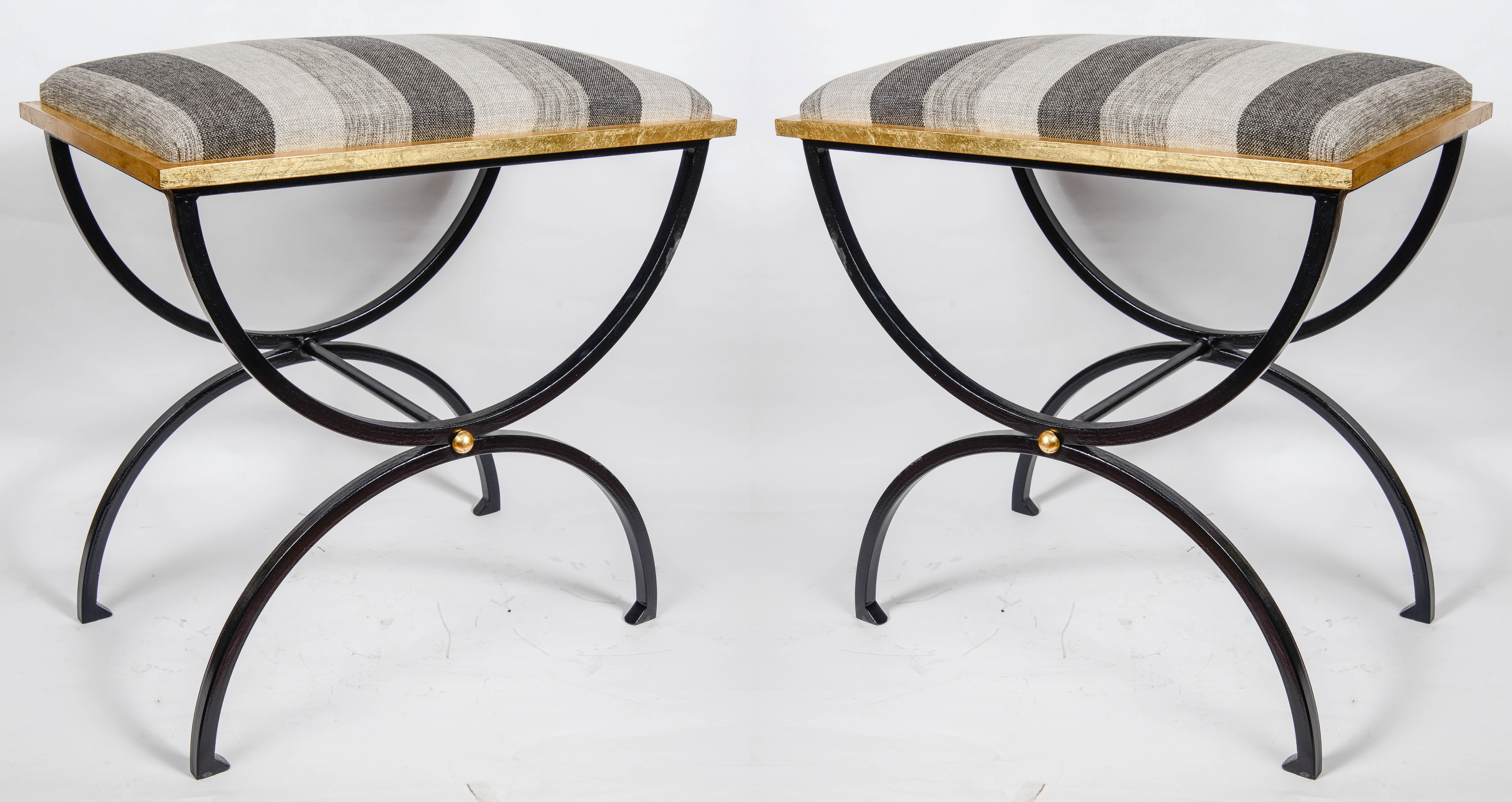 Pair of 1970s Stools in the Style of Maison Ramsay