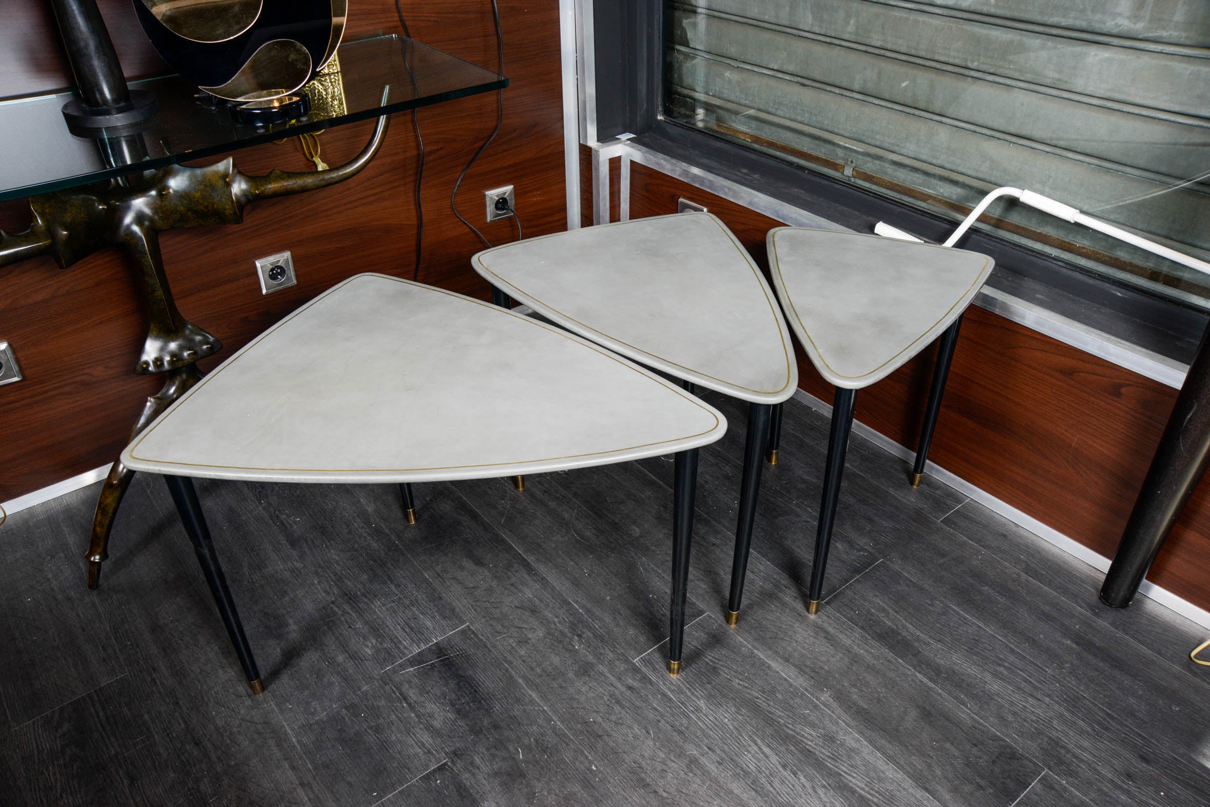 Set of Three Tables in the Style of Aldo Tura 1