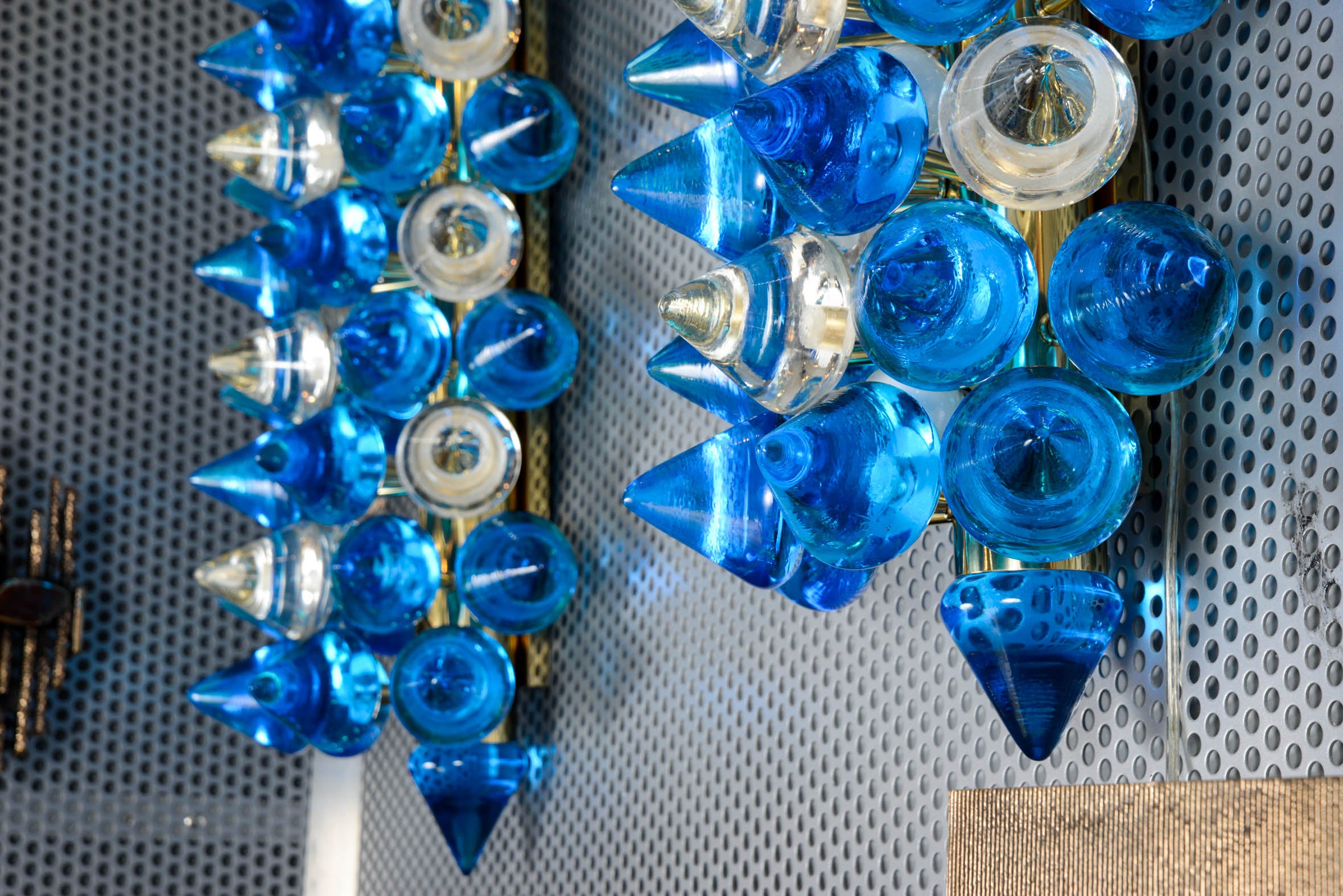 Contemporary Pair of Murano Glass Sconces Designed by Regis Royant