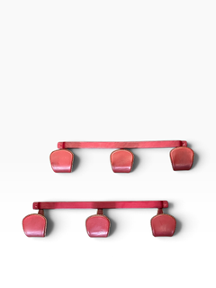 1950's Pair of stitched leather coat rack by Jacques Adnet
