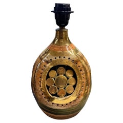 1970's Studio pottery ceramic lamp by French famous artist Georges PELLETIER