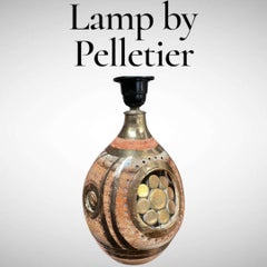 1970's Studio pottery ceramic lamp by French famous artist Georges PELLETIER
