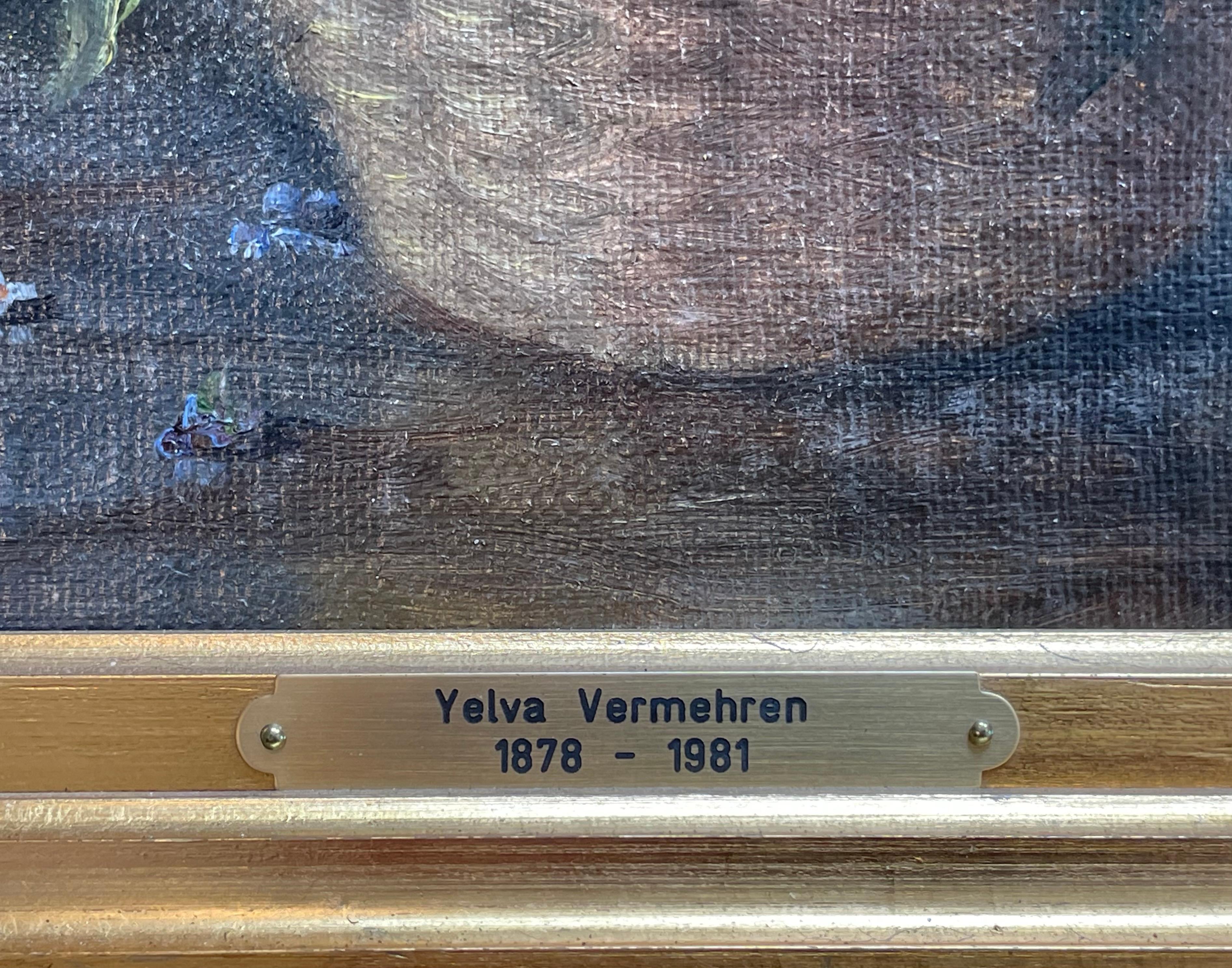 Art déco Antique Yelva Vermehren début 20ème siècle nature morte aux fleurs en vente