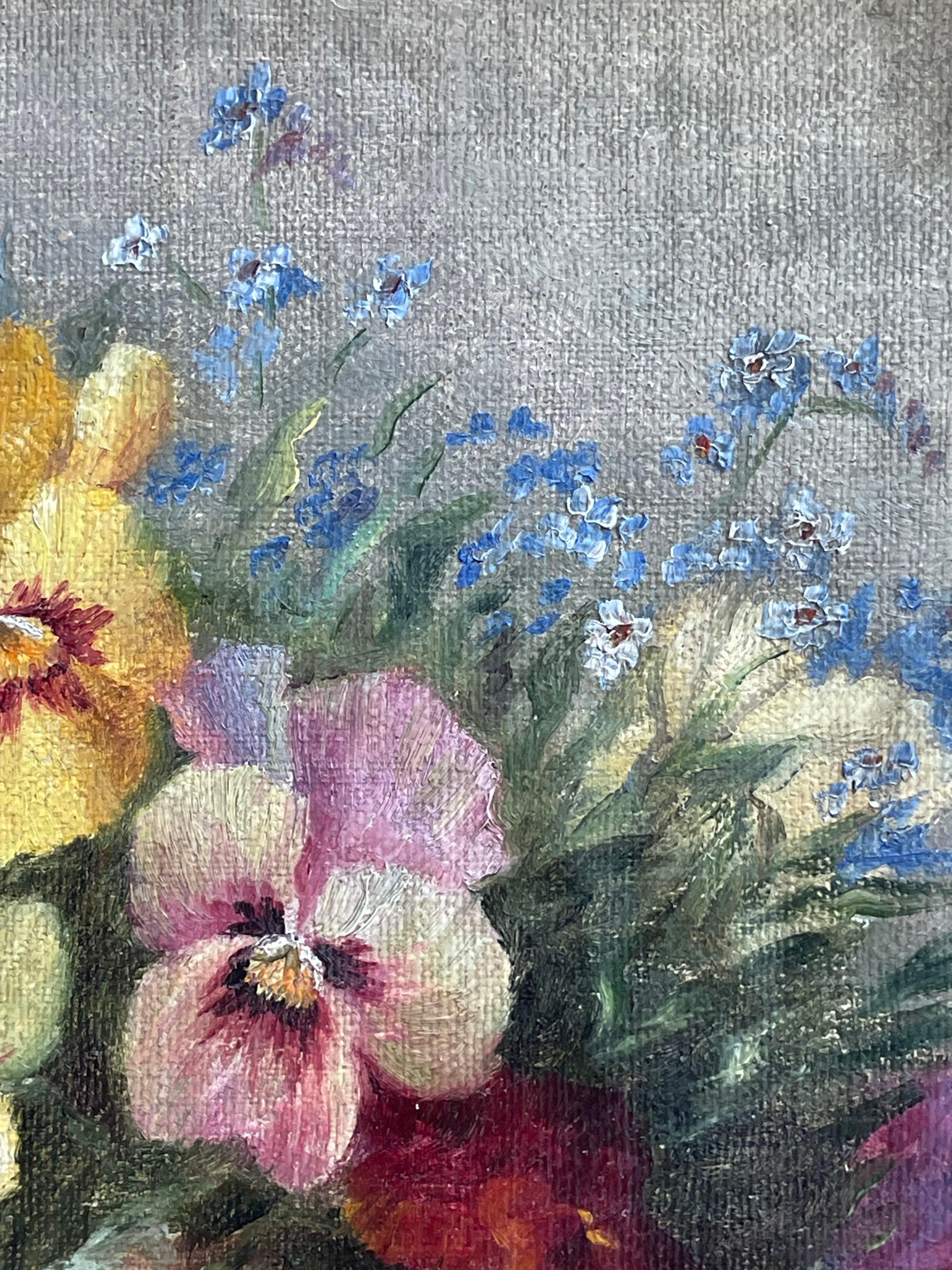 Antique Yelva Vermehren début 20ème siècle nature morte aux fleurs Bon état - En vente à Ebberup, DK