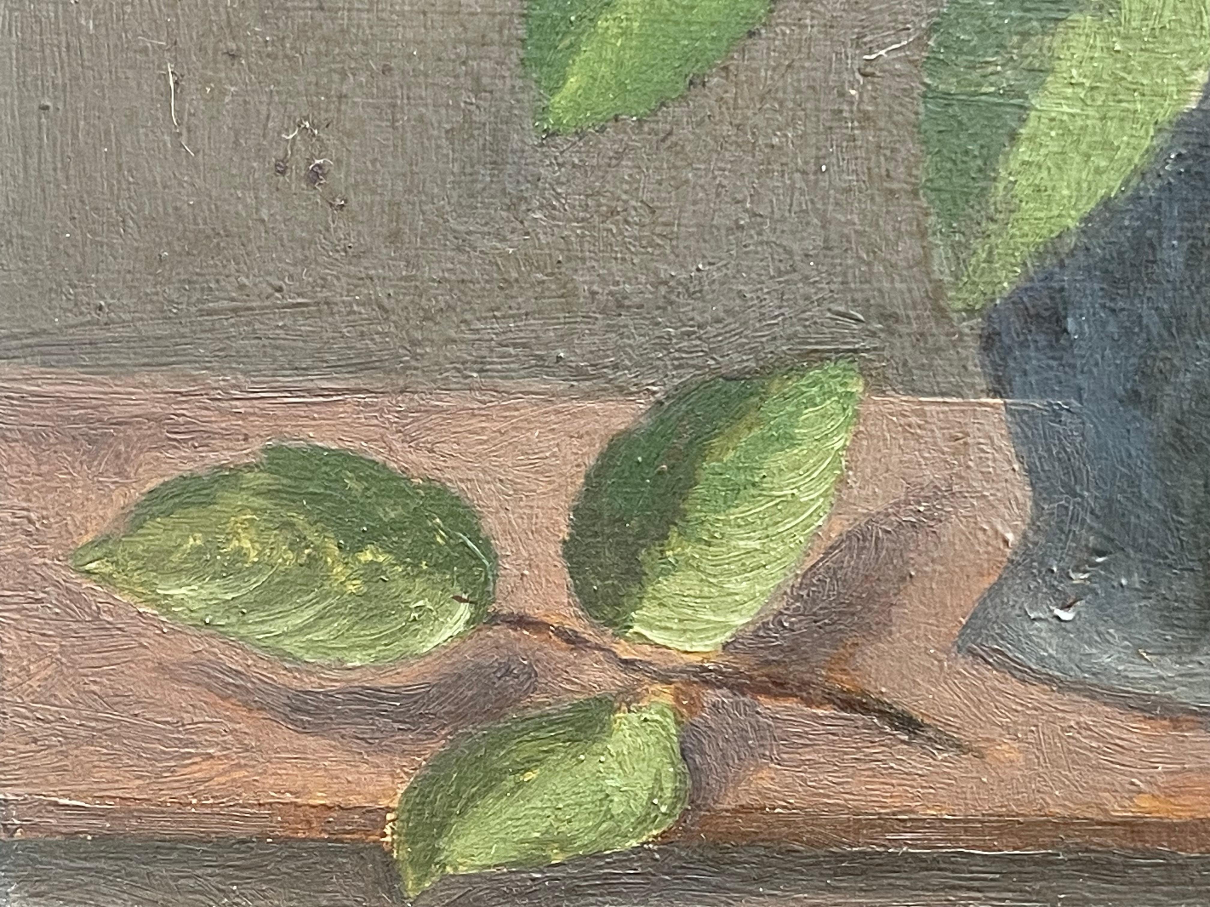Antikes dänisches Stillleben aus dem frühen 20. Jahrhundert mit Rosenblüten in einer Vase (Farbe) im Angebot