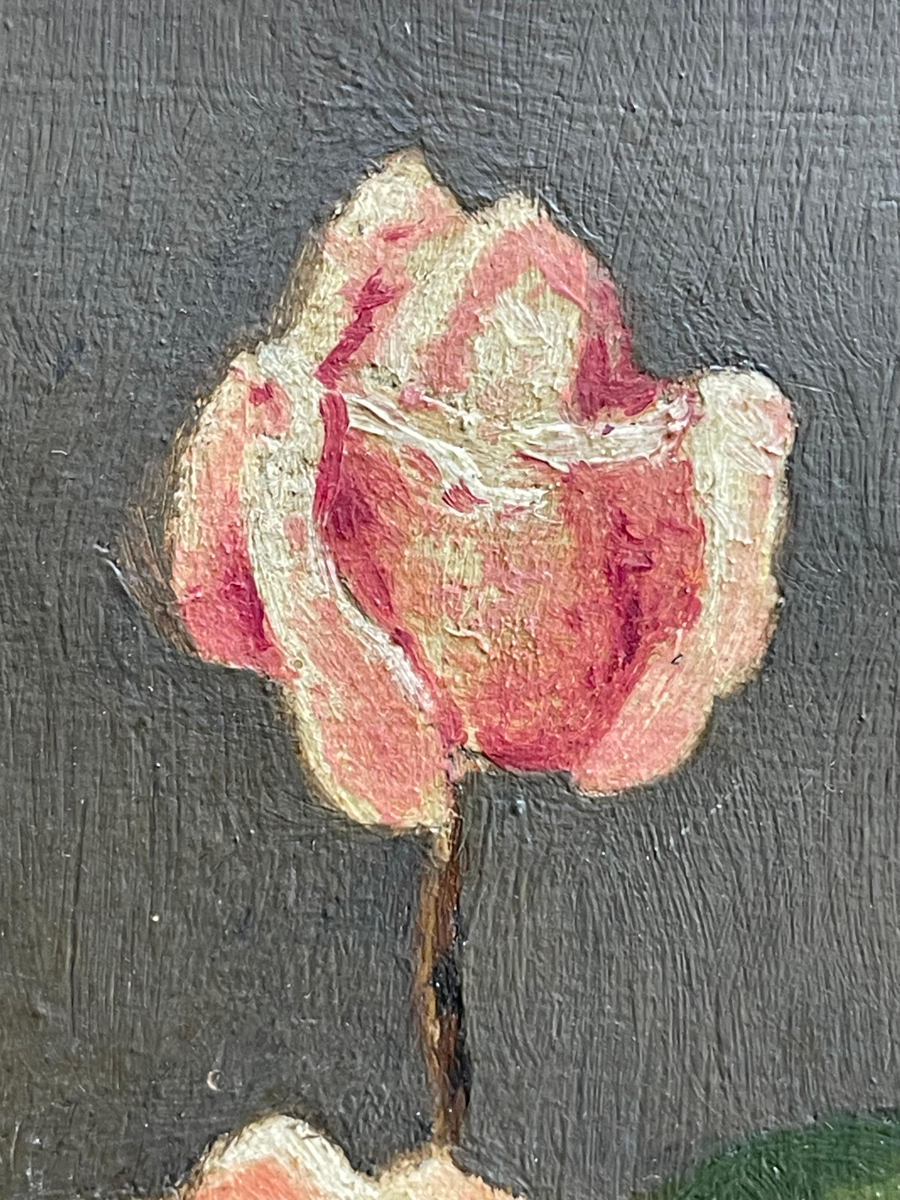 Antikes dänisches Stillleben aus dem frühen 20. Jahrhundert mit Rosenblüten in einer Vase im Angebot 1