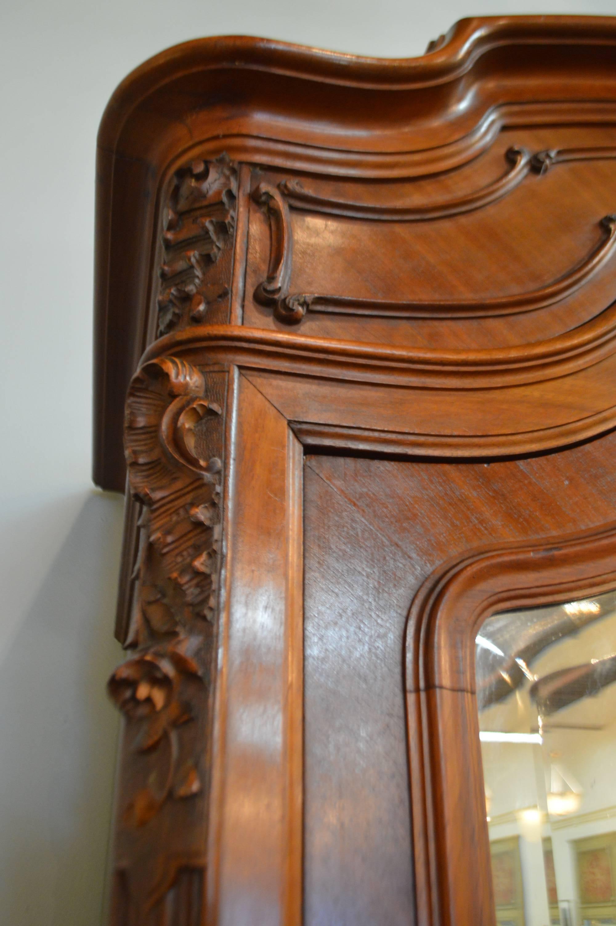 Inlay Louis XV Style Walnut One-Door Armoire