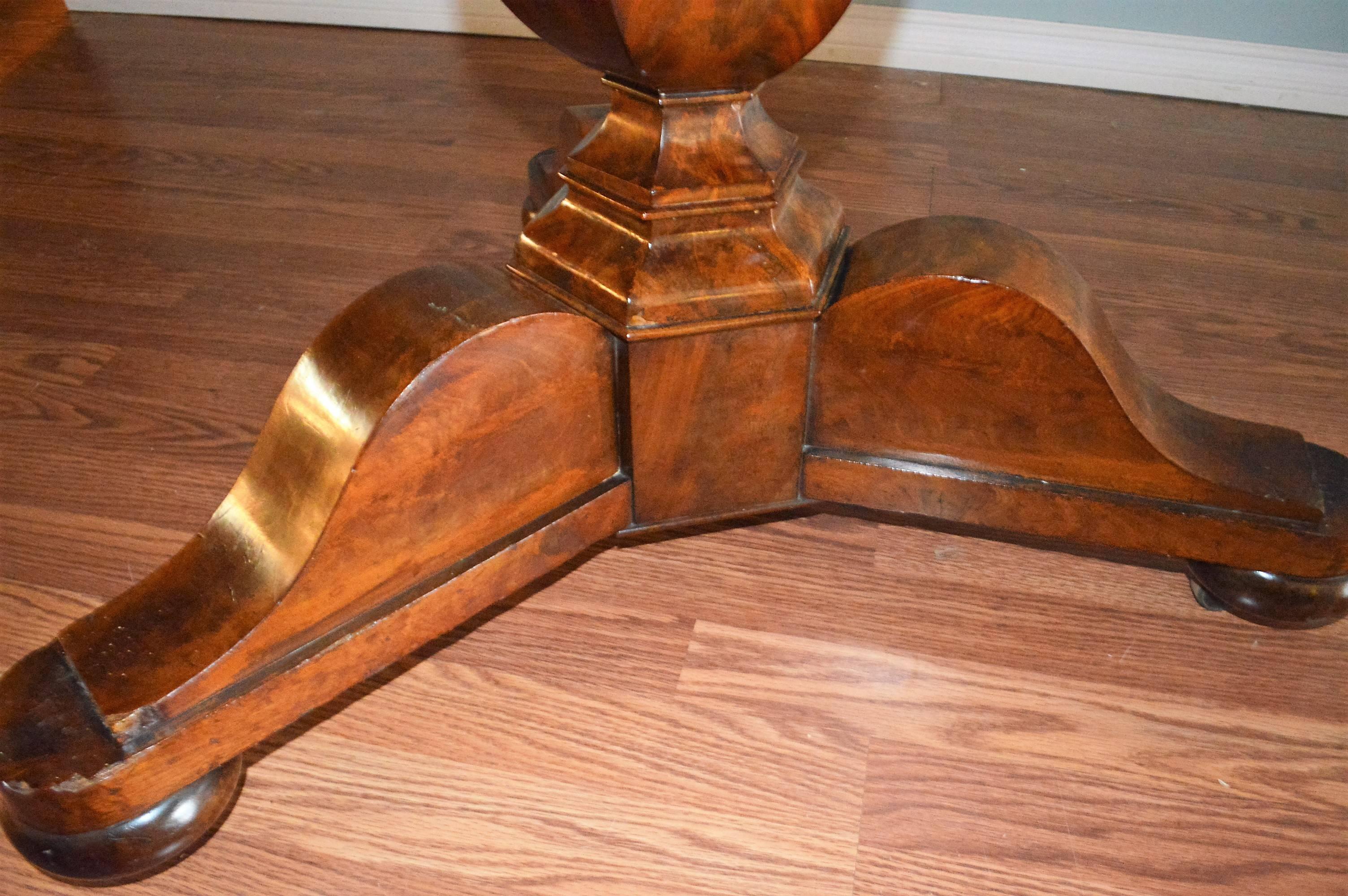French Louis Philippe Period Mahogany Center Table