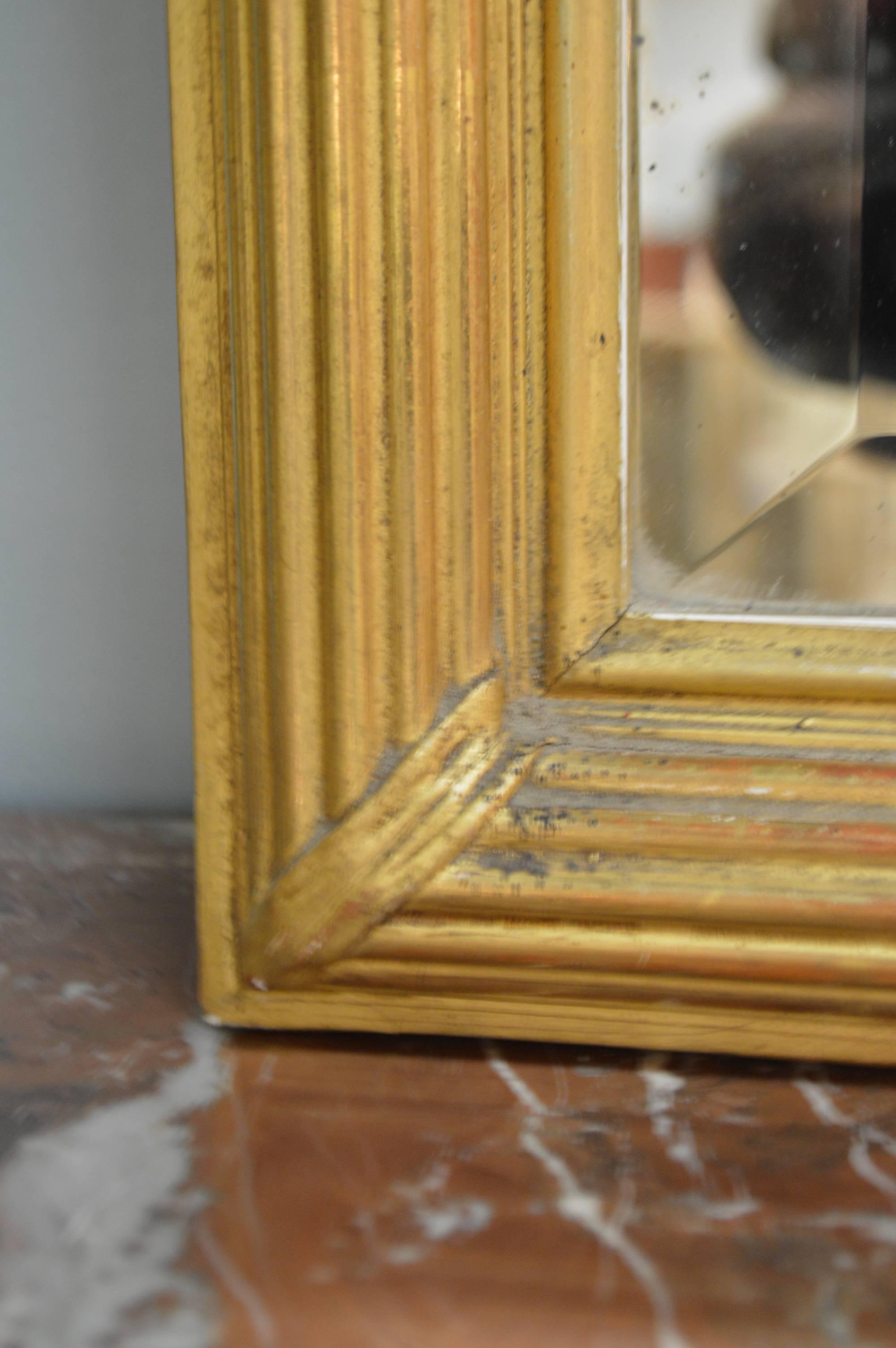 Wood Louis XVI Style Gilded Mirror