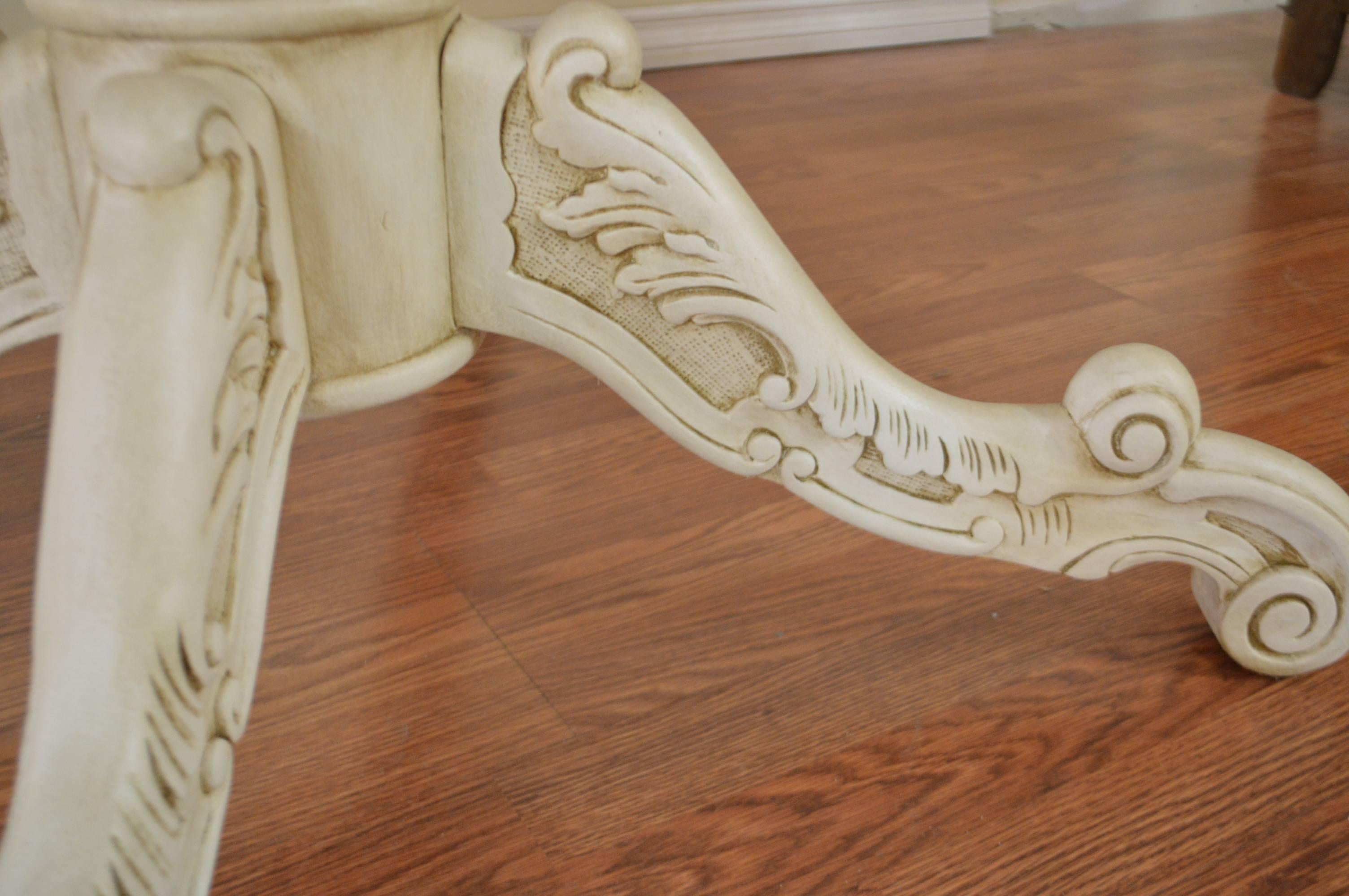 Spanish Round Pedestal Painted Dining Table