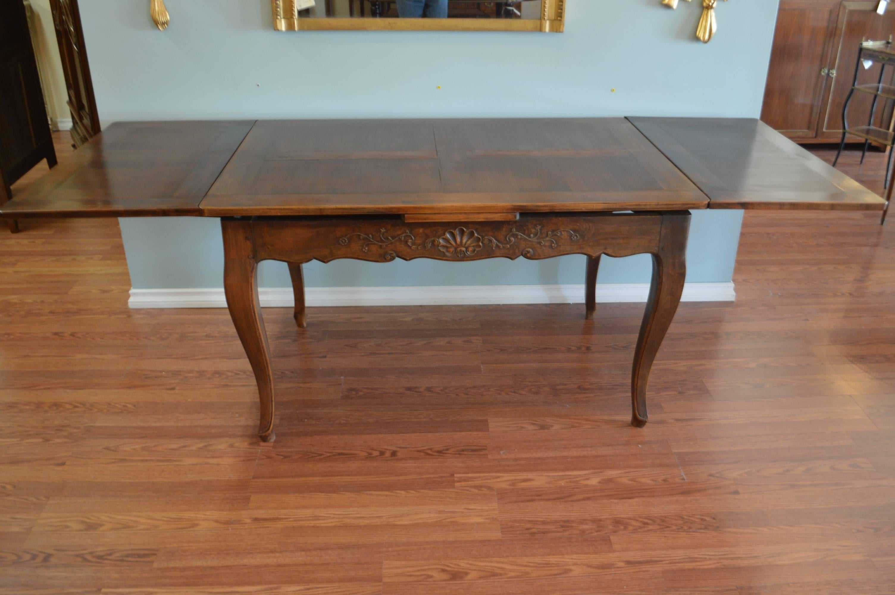 Louis XV French Country Style Walnut Dining Table