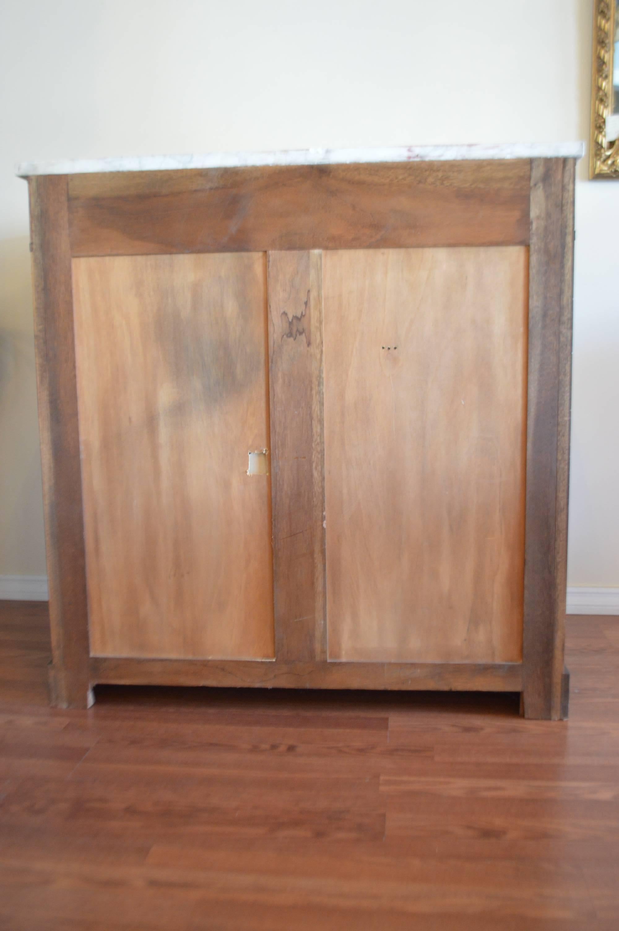 Directoire Style Mahogany Cabinet with Carrara Marble Top For Sale 4