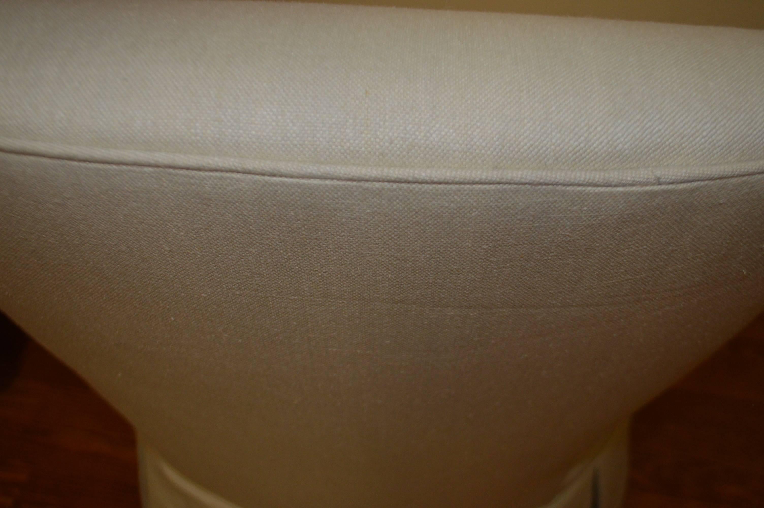 Other Vintage Slipper Chair Newly Upholstered in Beige Linen