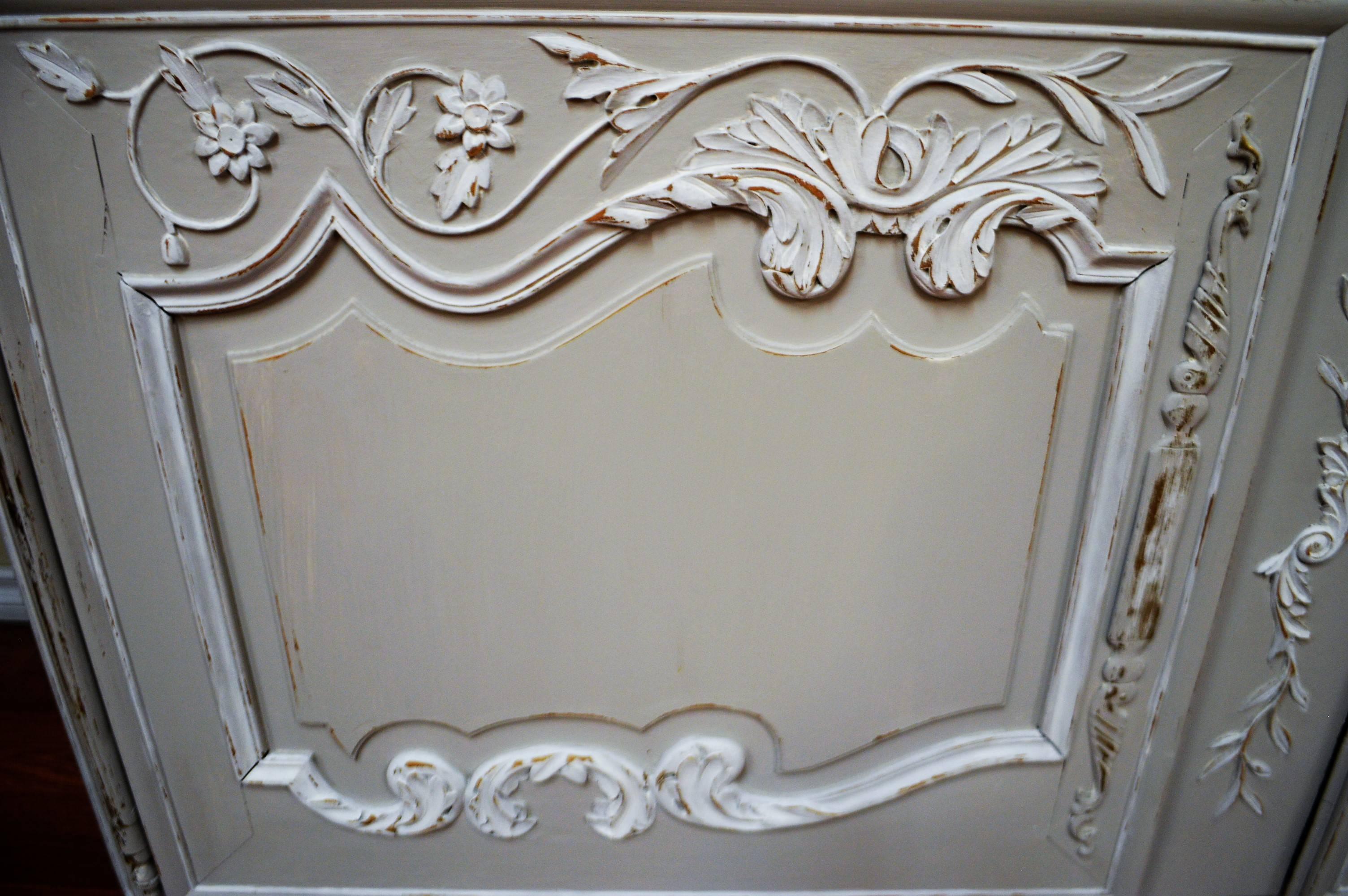 French Louis XV Style Two-Door Painted Buffet or Cabinet