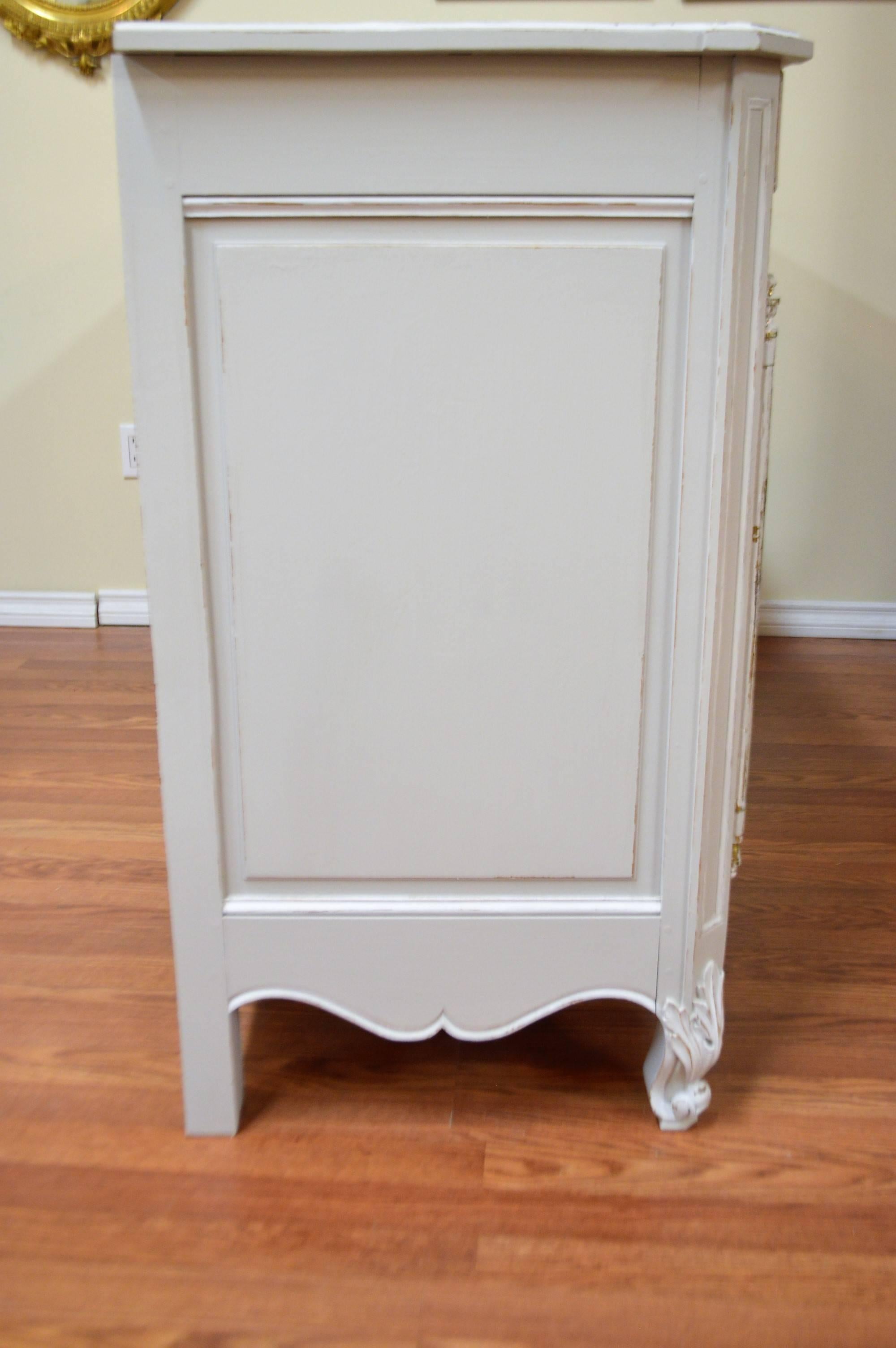 Cherry Louis XV Style Two-Door Painted Buffet or Cabinet
