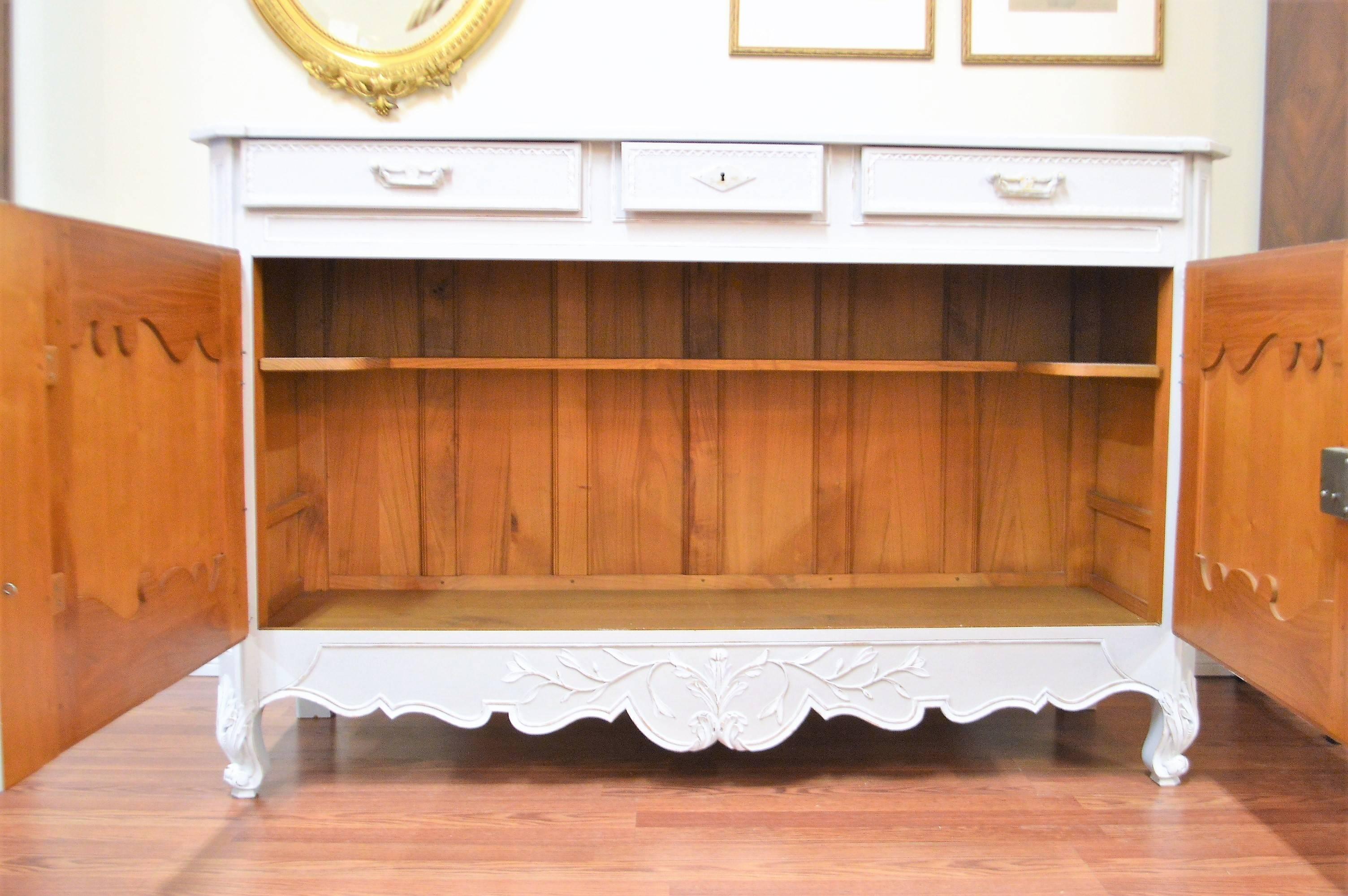 Louis XV Style Two-Door Painted Buffet or Cabinet 1