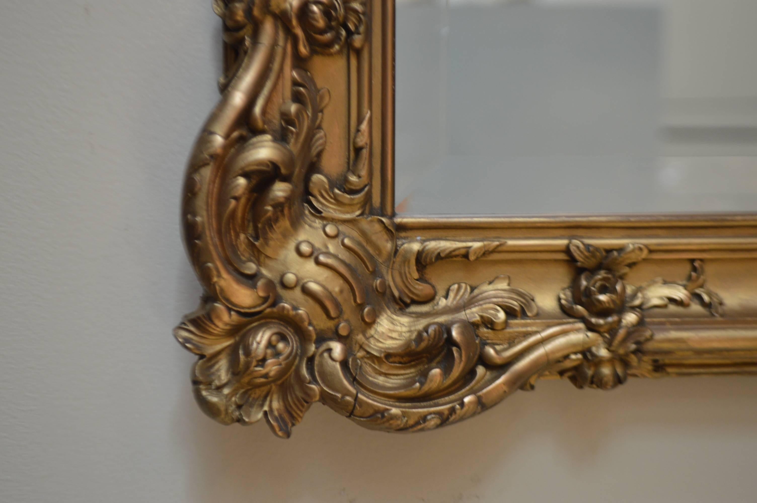Gilt Louis XV Style Gilded Wooden Mirror