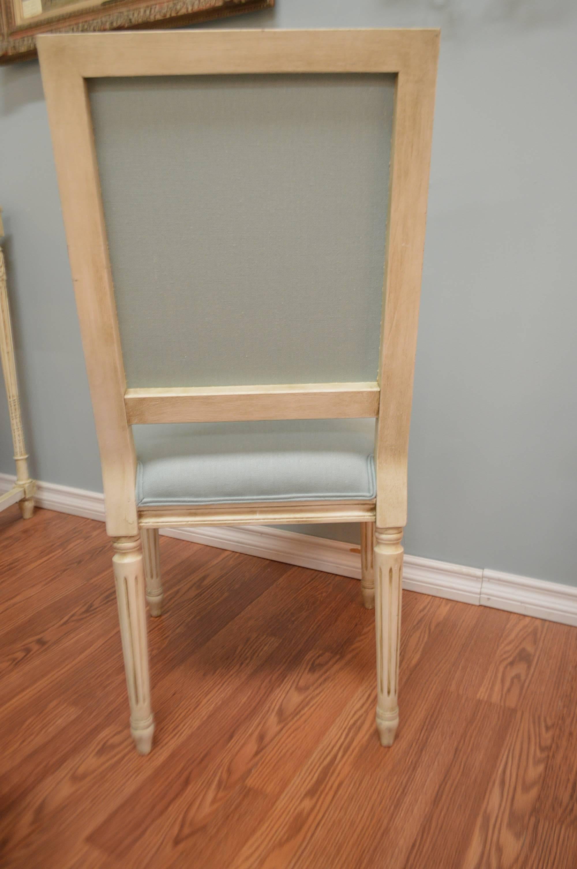 Painted Louis XVI Style Square Back Dining Chair for Custom Order For Sale