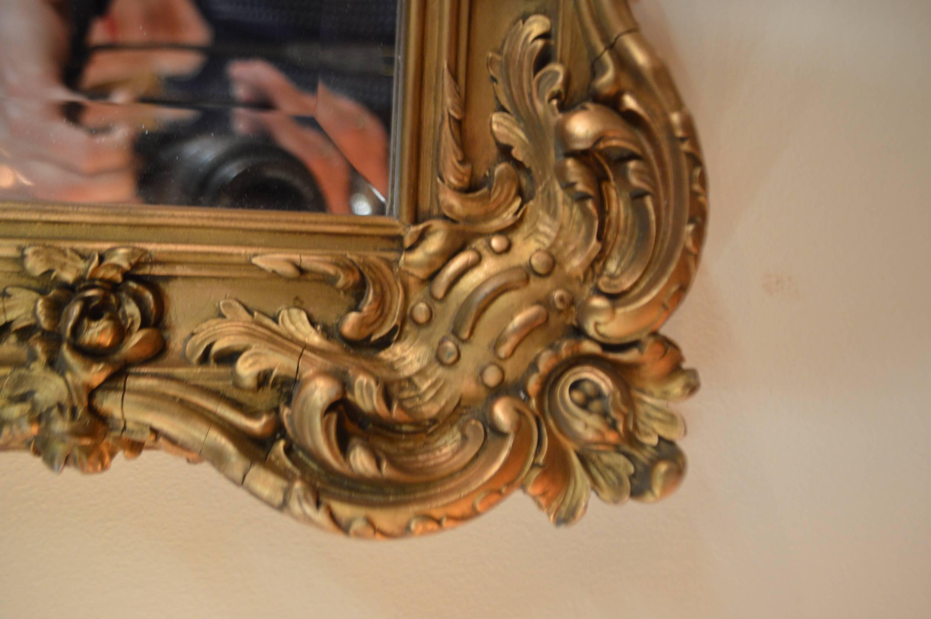 20th Century Louis XV Style Gilded Wooden Mirror