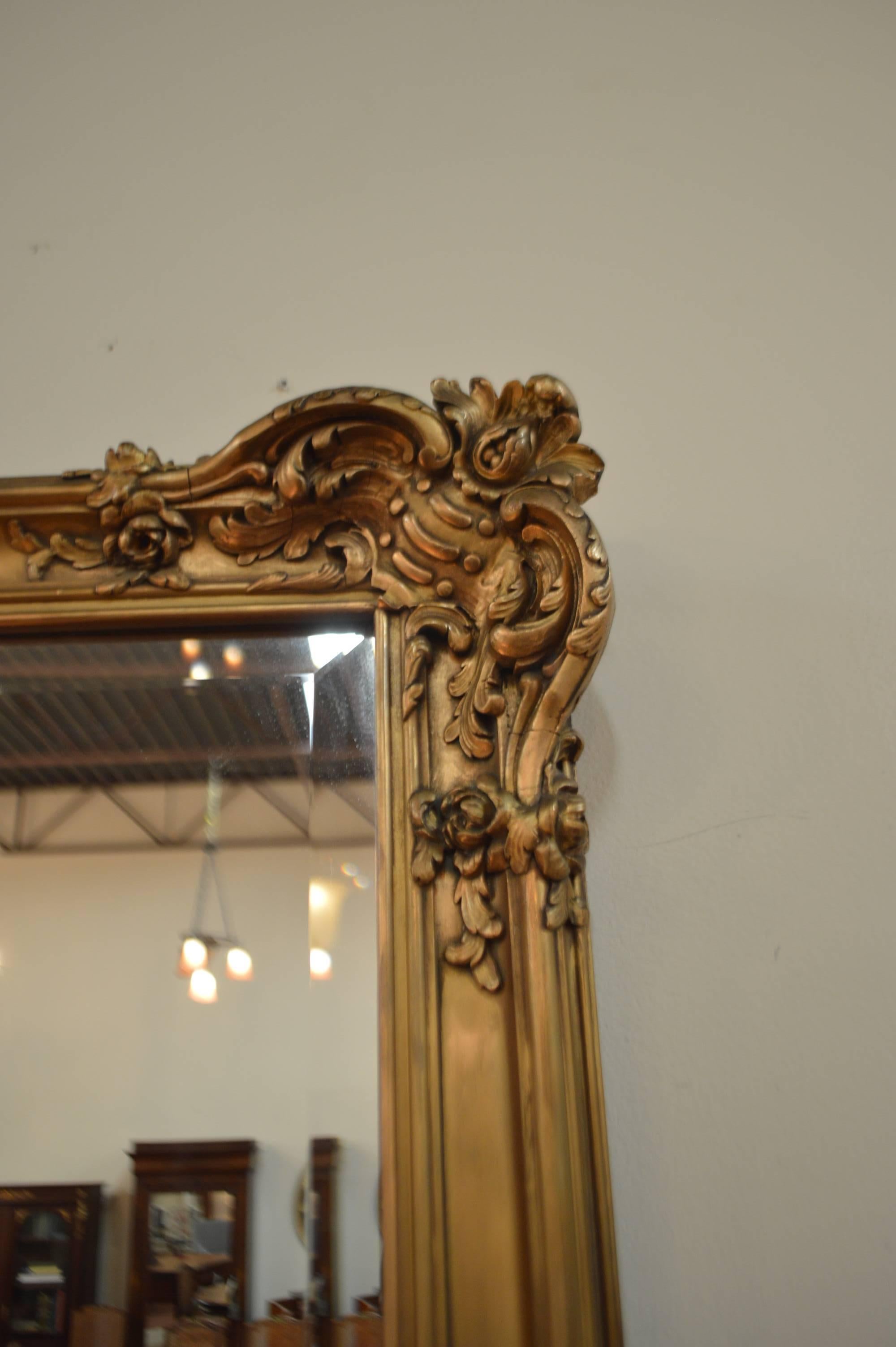 Louis XV Style Gilded Wooden Mirror 1