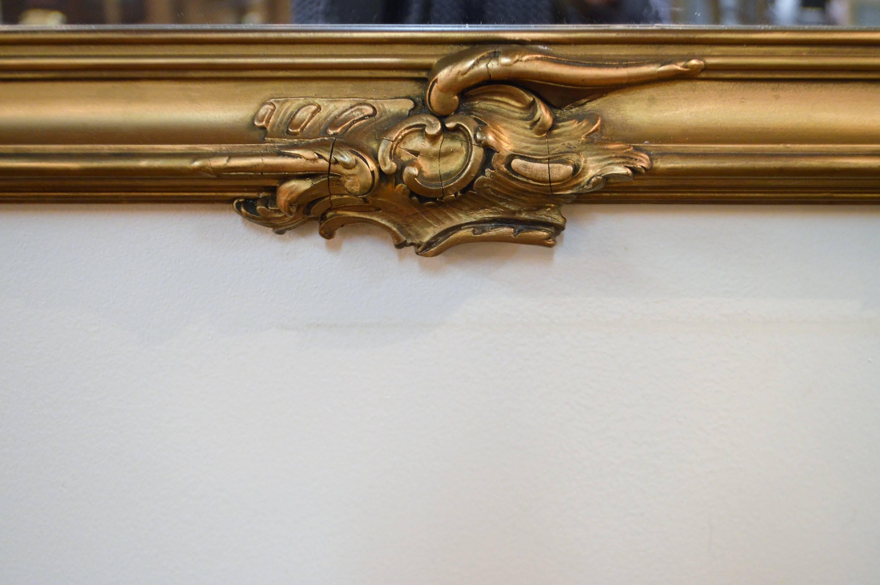 French Louis XV Style Gilded Wooden Mirror