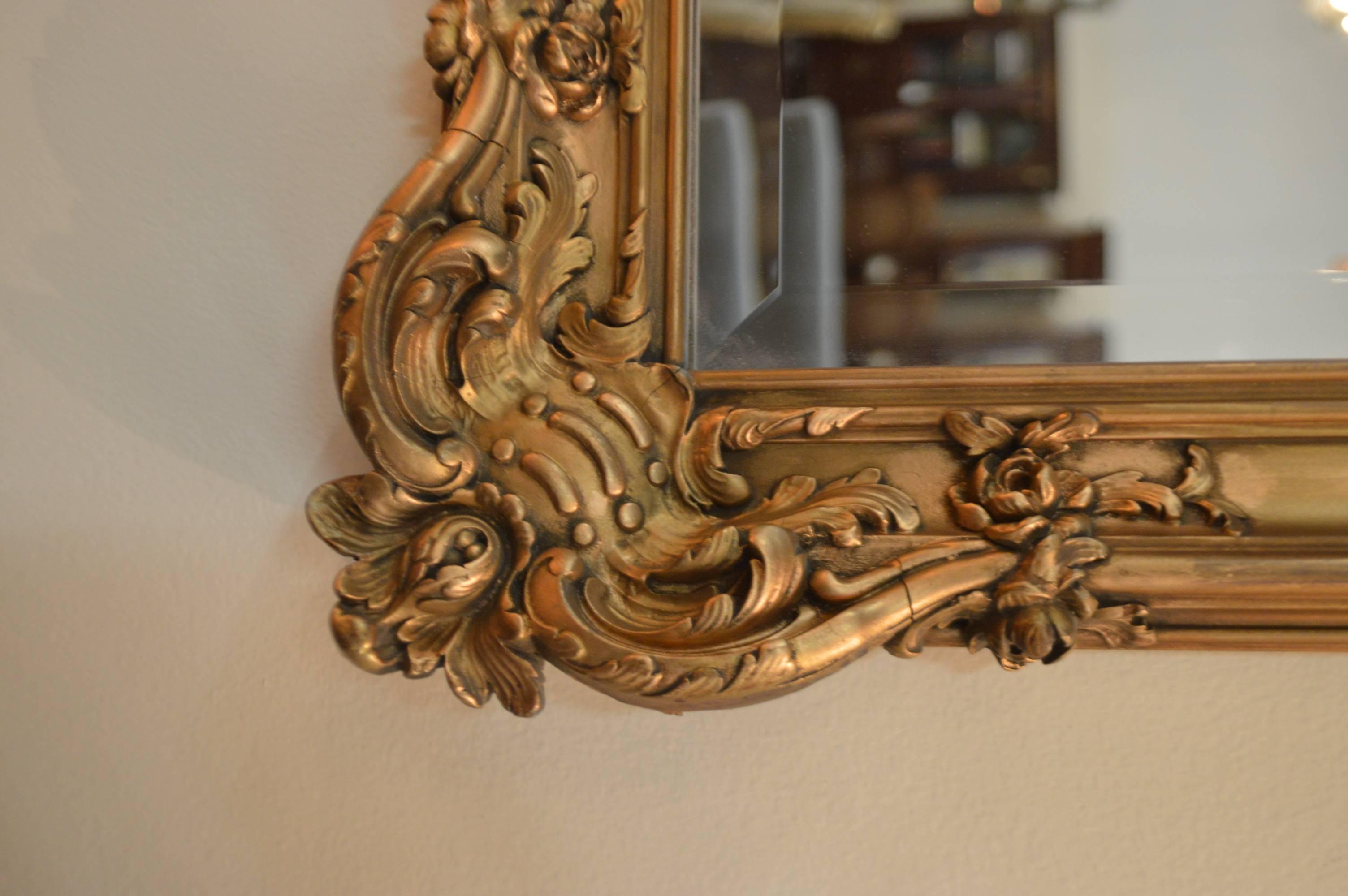 Gilt Louis XV Style Gilded Wooden Mirror