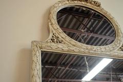 Louis XVI Style Painted Trumeau with Carved Roses above an Oval Medallion